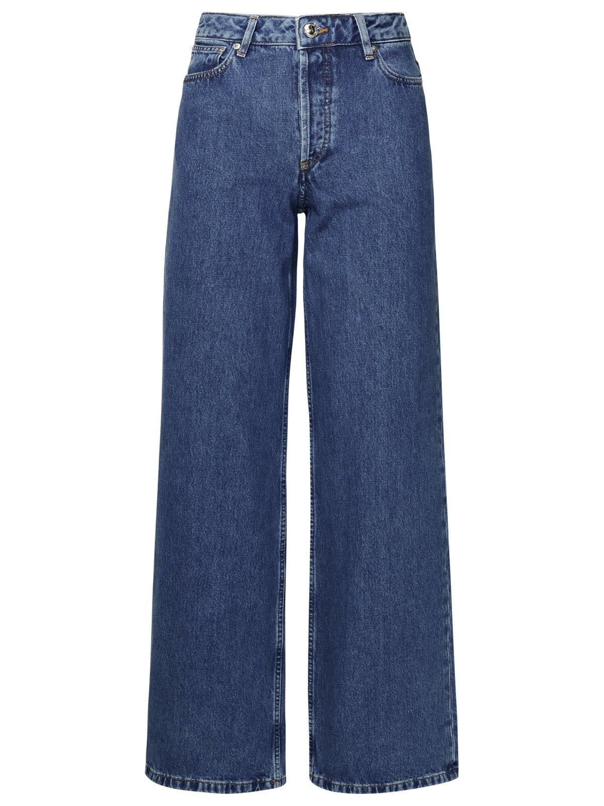 Shop Apc Wide Leg Jeans In Ial Indigo Delave