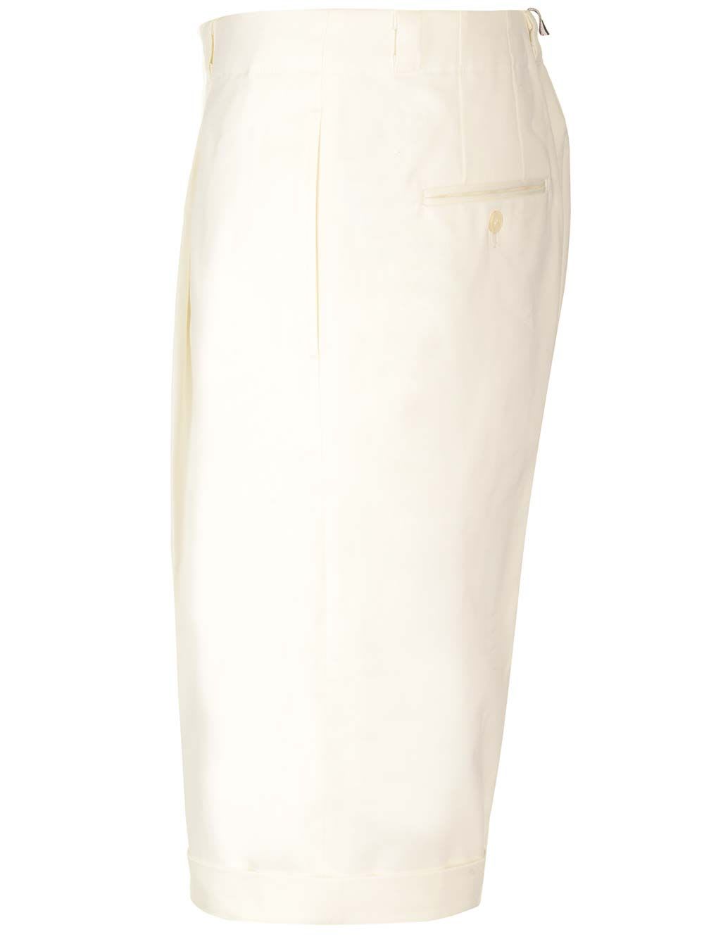 Shop Thom Browne Deconstructed Bermuda Shorts In White