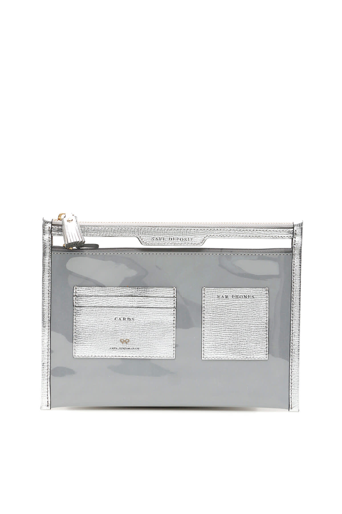 Anya Hindmarch Safe Deposit Pouch In Black (silver)
