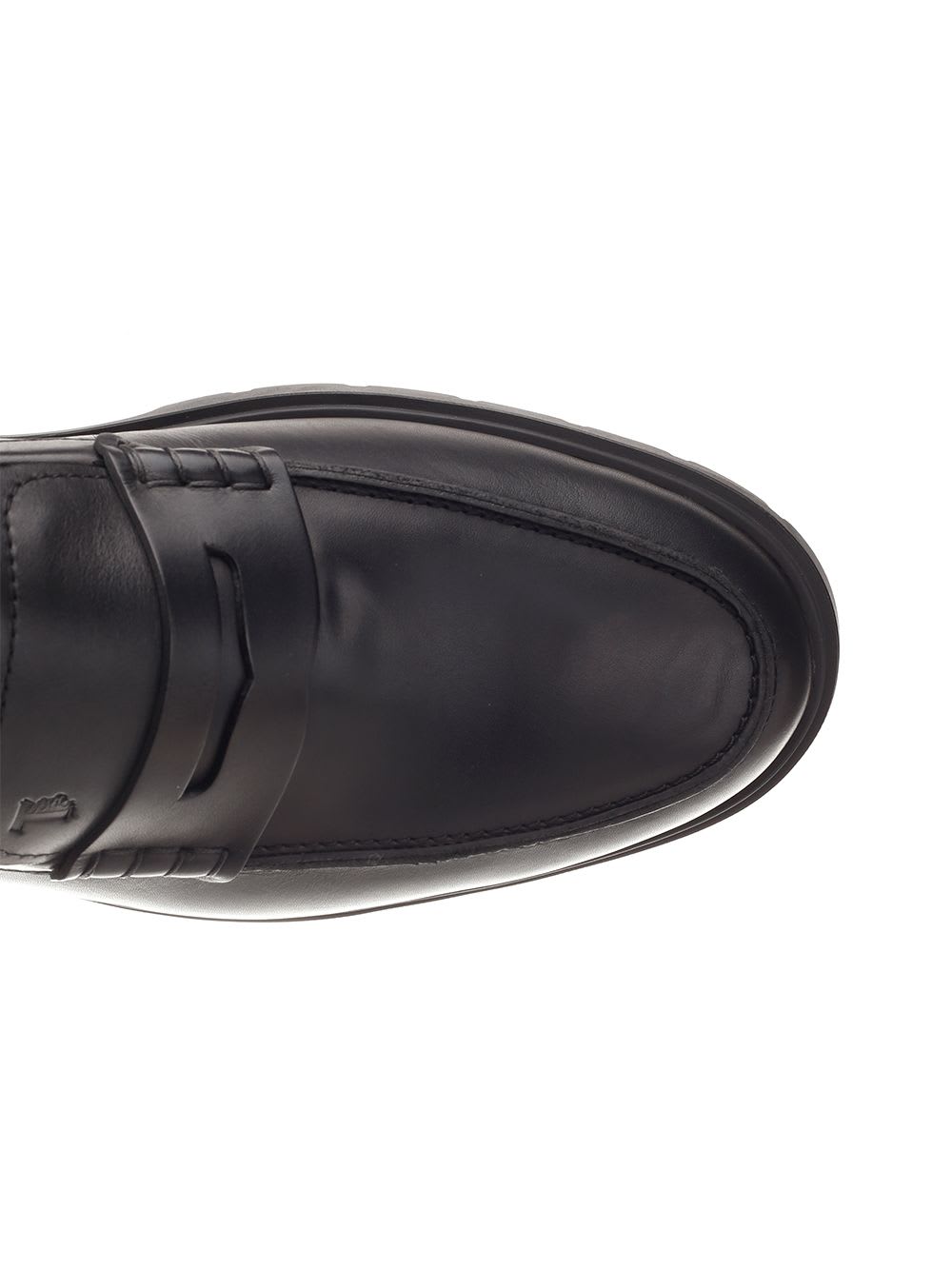 Shop Tod's Black Leather Loafers