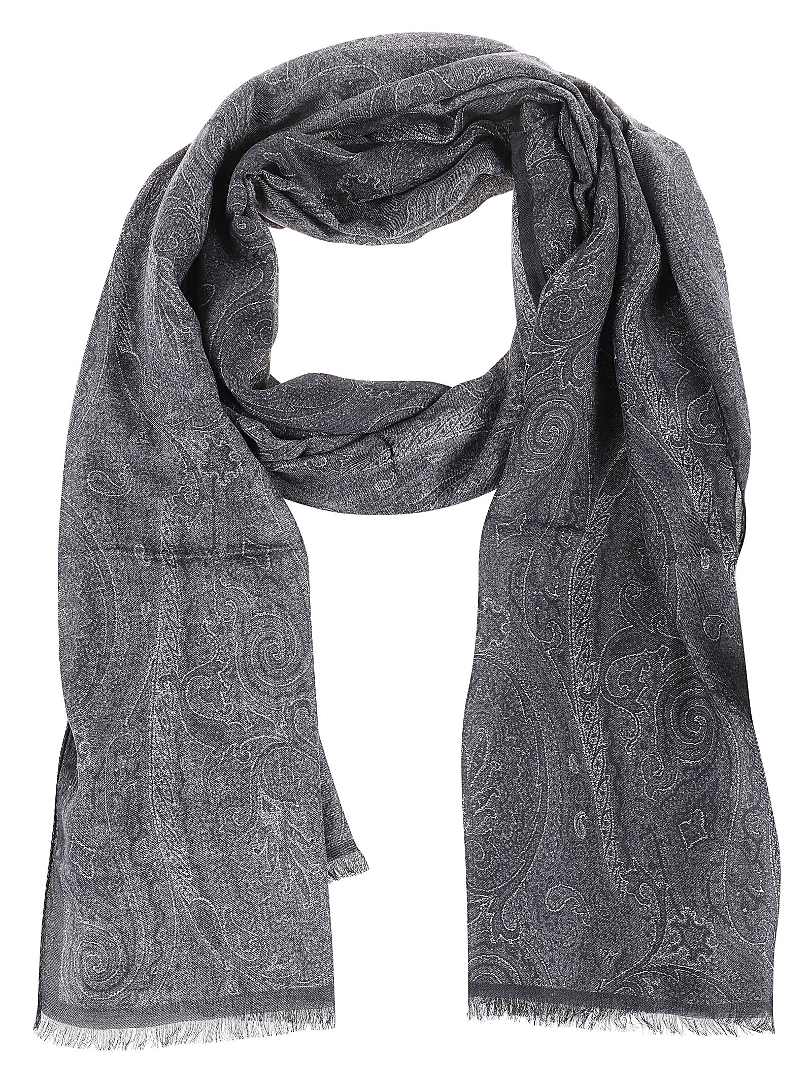 Shop Etro Scarf In Nero Fantasia