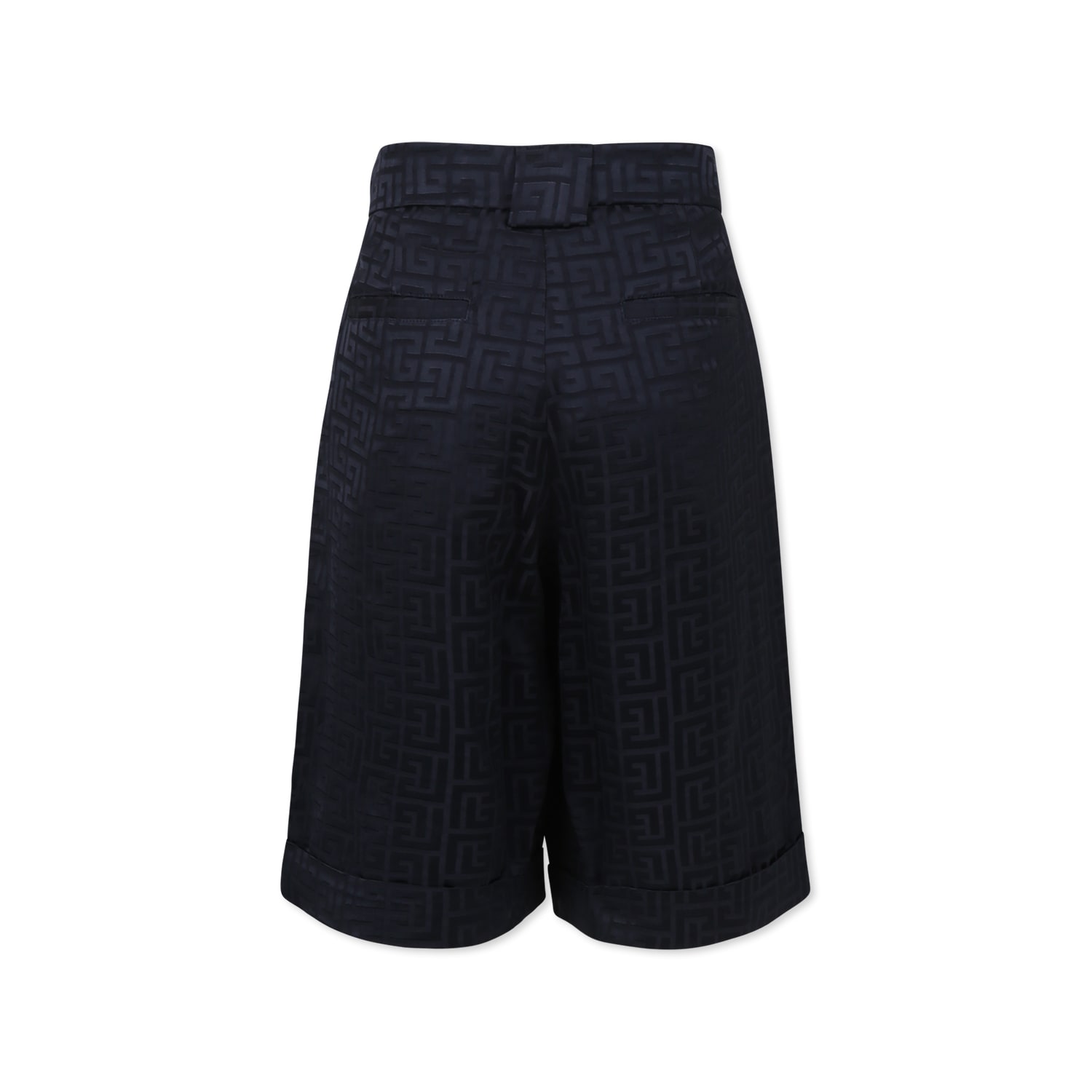 Balmain Belt-loop Shorts In Blue