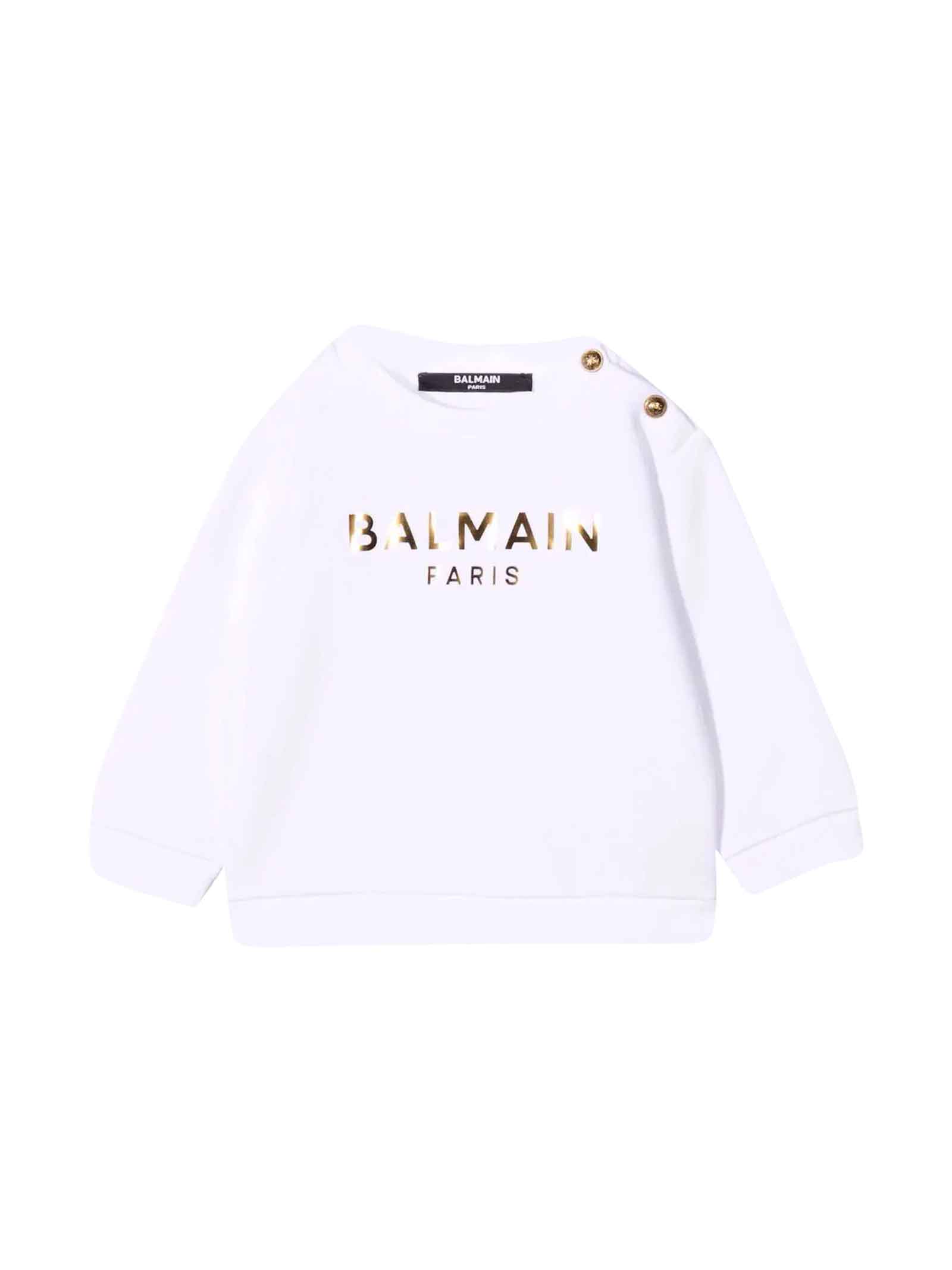 Balmain Baby White Sweatshirt