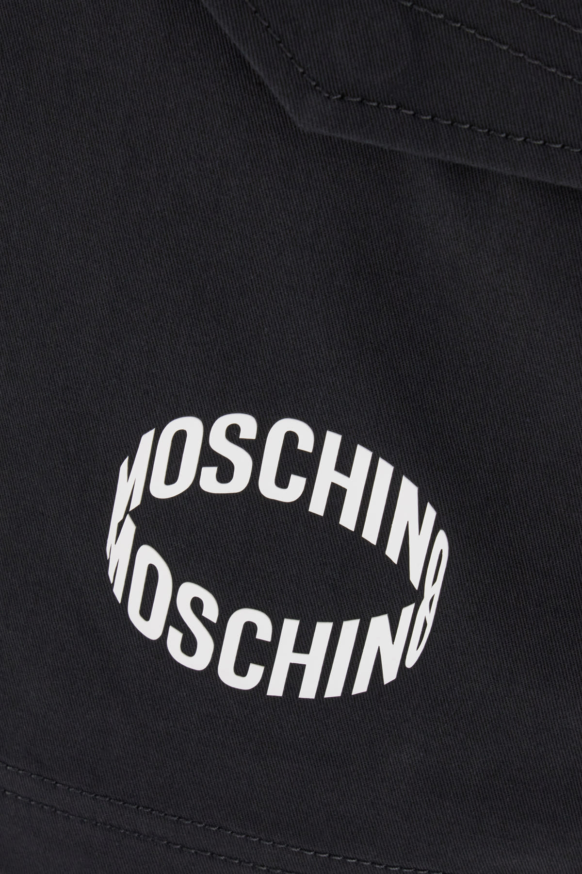 Shop Moschino Black Denim Stretch Bermuda In A1555