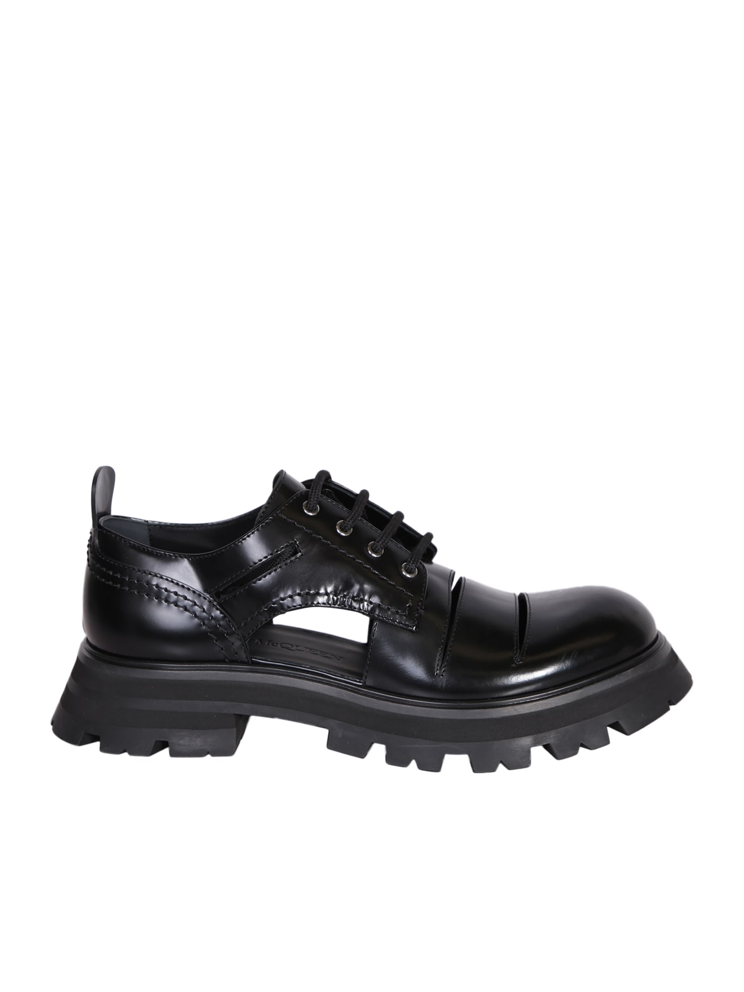 Shop Alexander Mcqueen Leather Lucent Shoes In Black