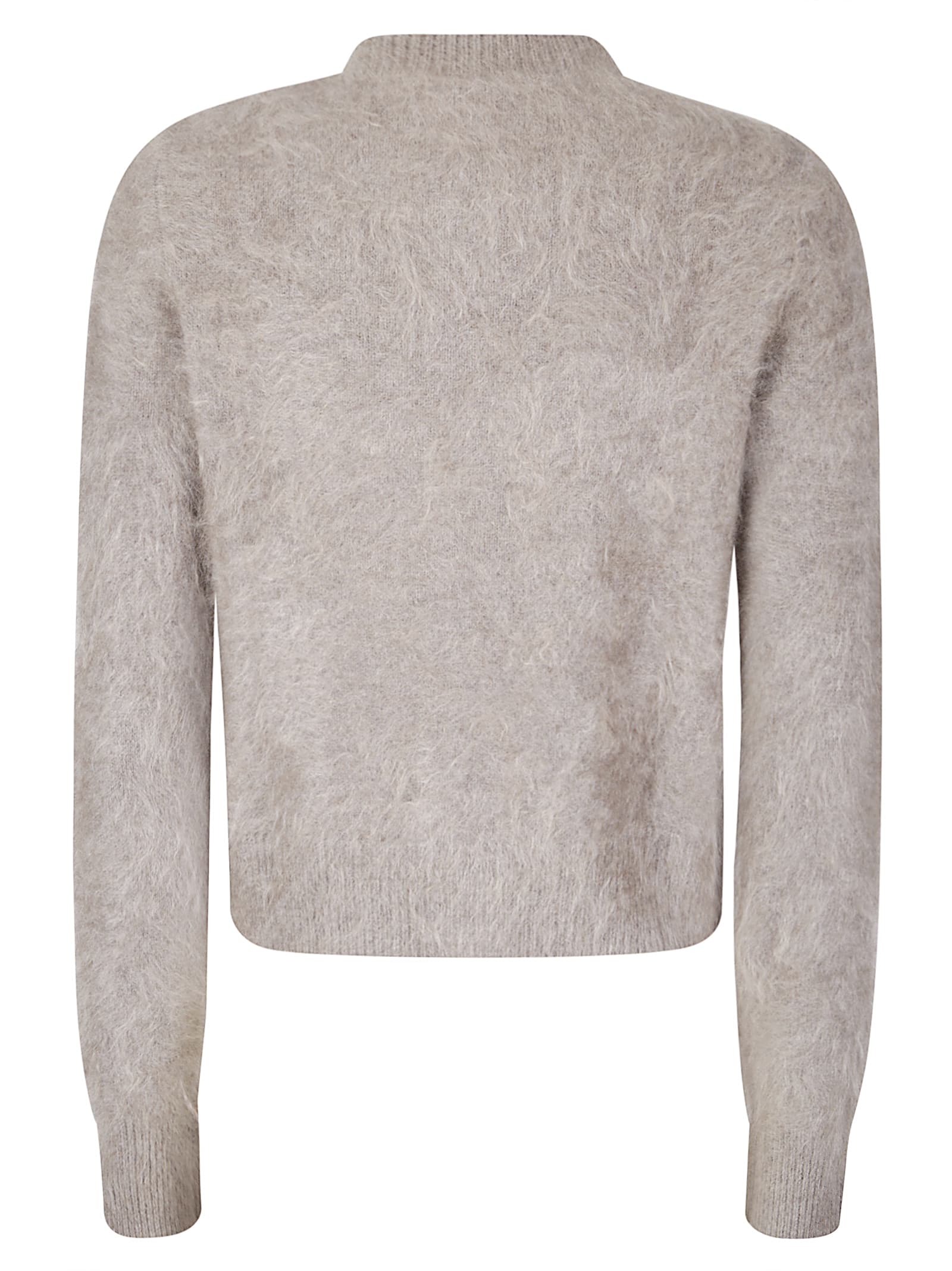 Lisa Yang Cropped Cashmere Cardigan With Contrasting Neckline And Button Closure In Gray