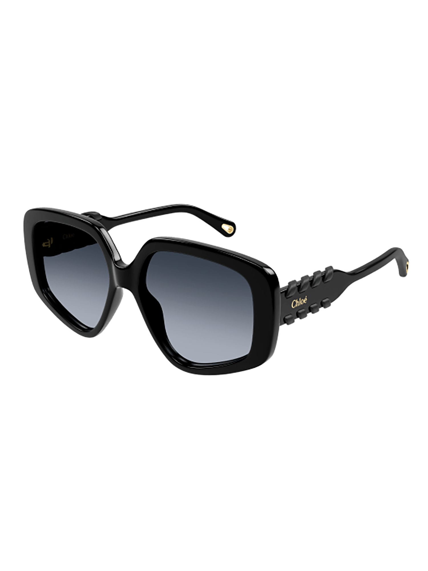 Shop Chloé Ch0210s Sunglasses In Black Black Grey