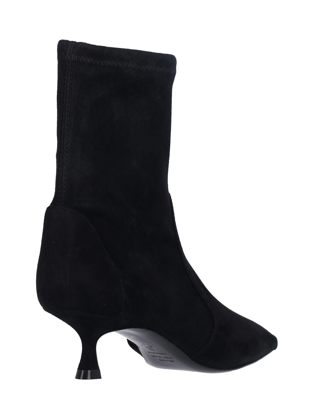 Stuart Weitzman Naomi Stretch Suede Ankle Booties In Black