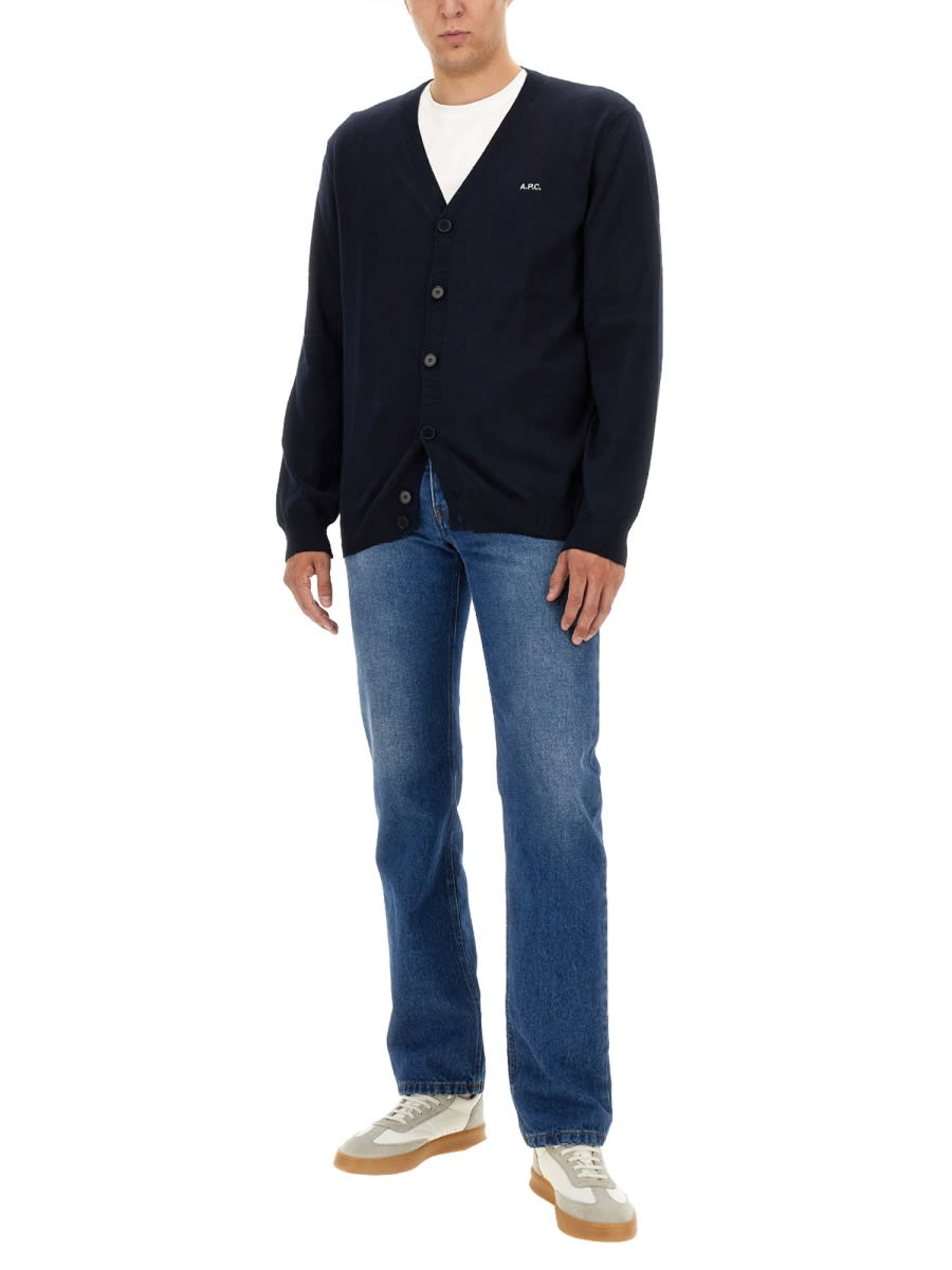 Shop Apc Cardigan Joseph In Blue