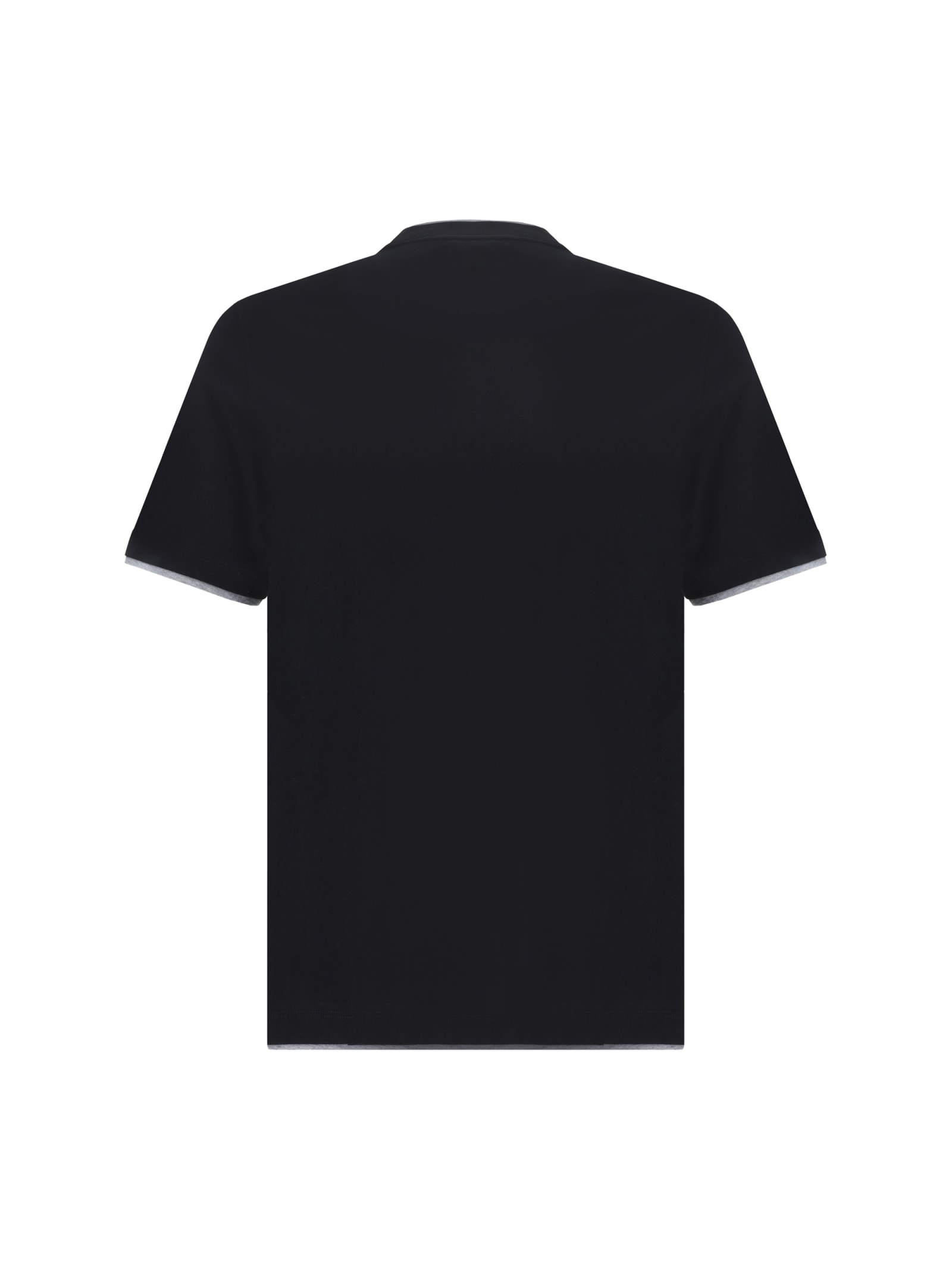 Shop Brunello Cucinelli T-shirt In Nero+grigio Medio