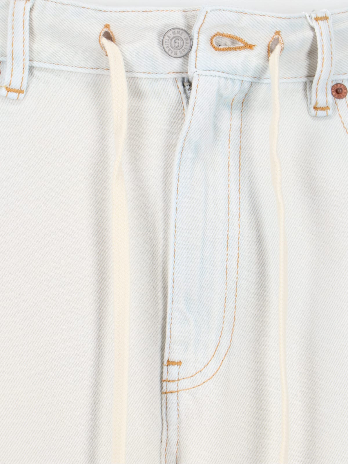 Shop Mm6 Maison Margiela Wide Jeans In Light Blue