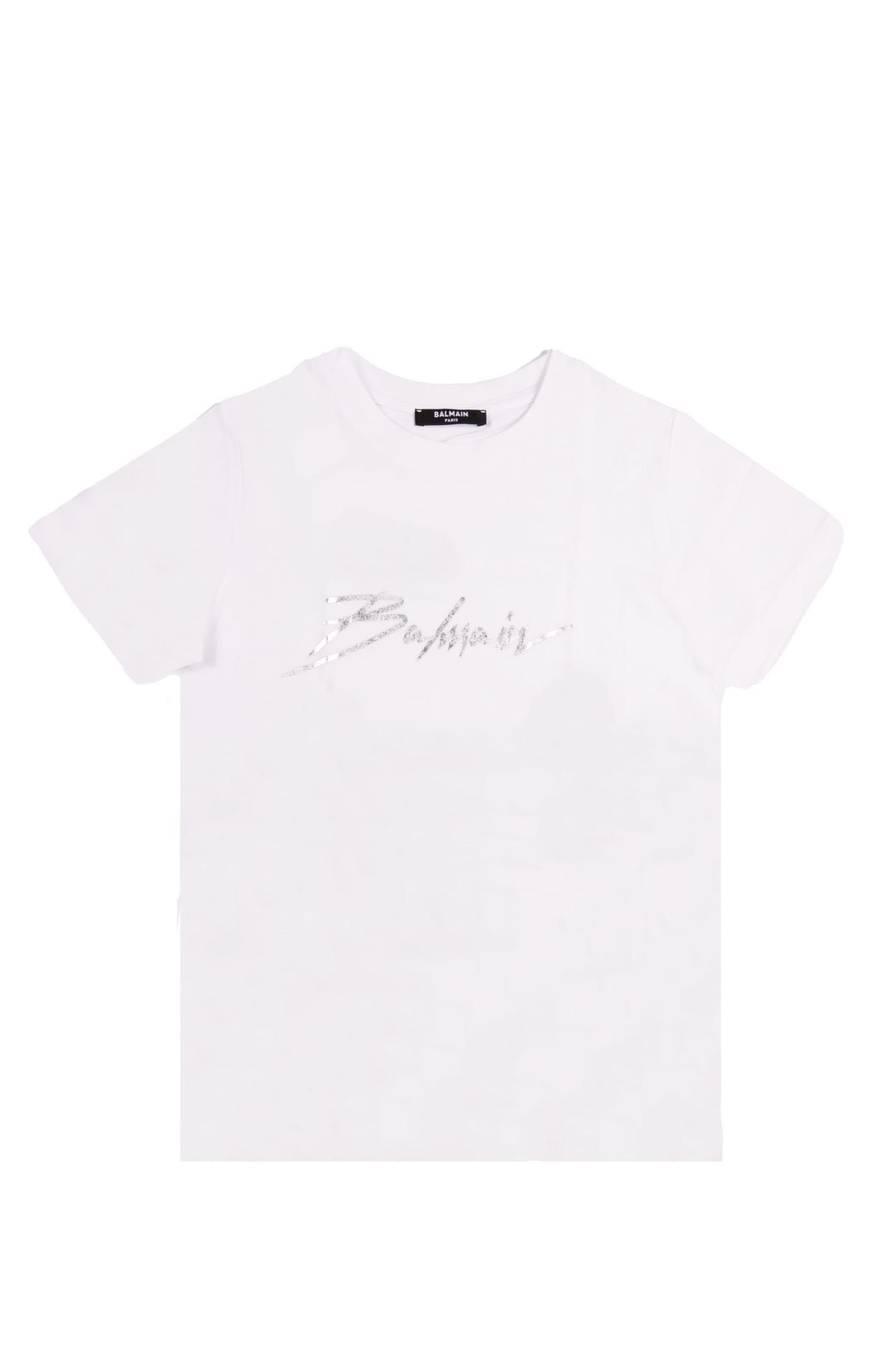 Balmain Kids' Cotton T-shirt In White