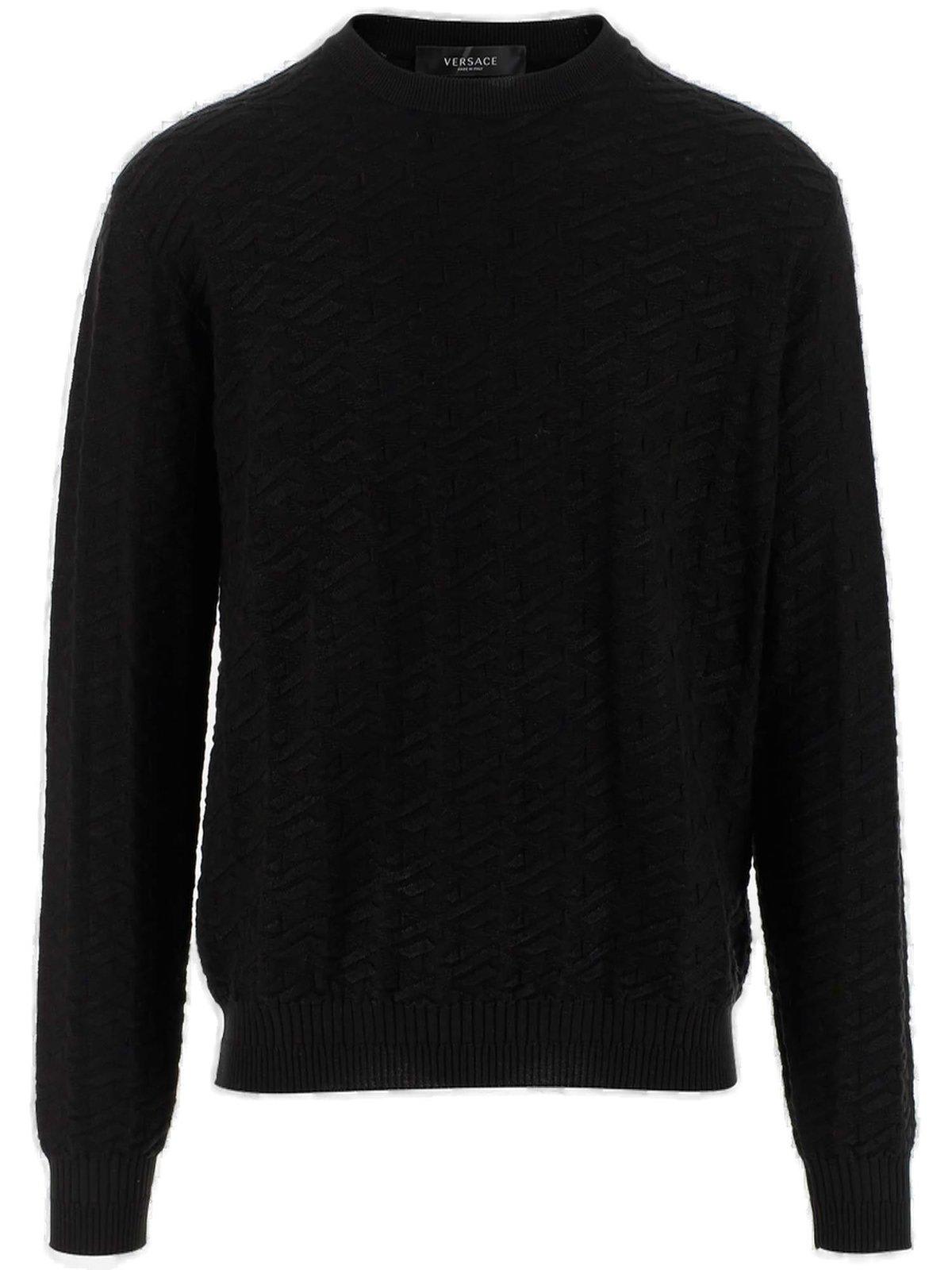 Versace Ribbed-knit Crewneck Sweater