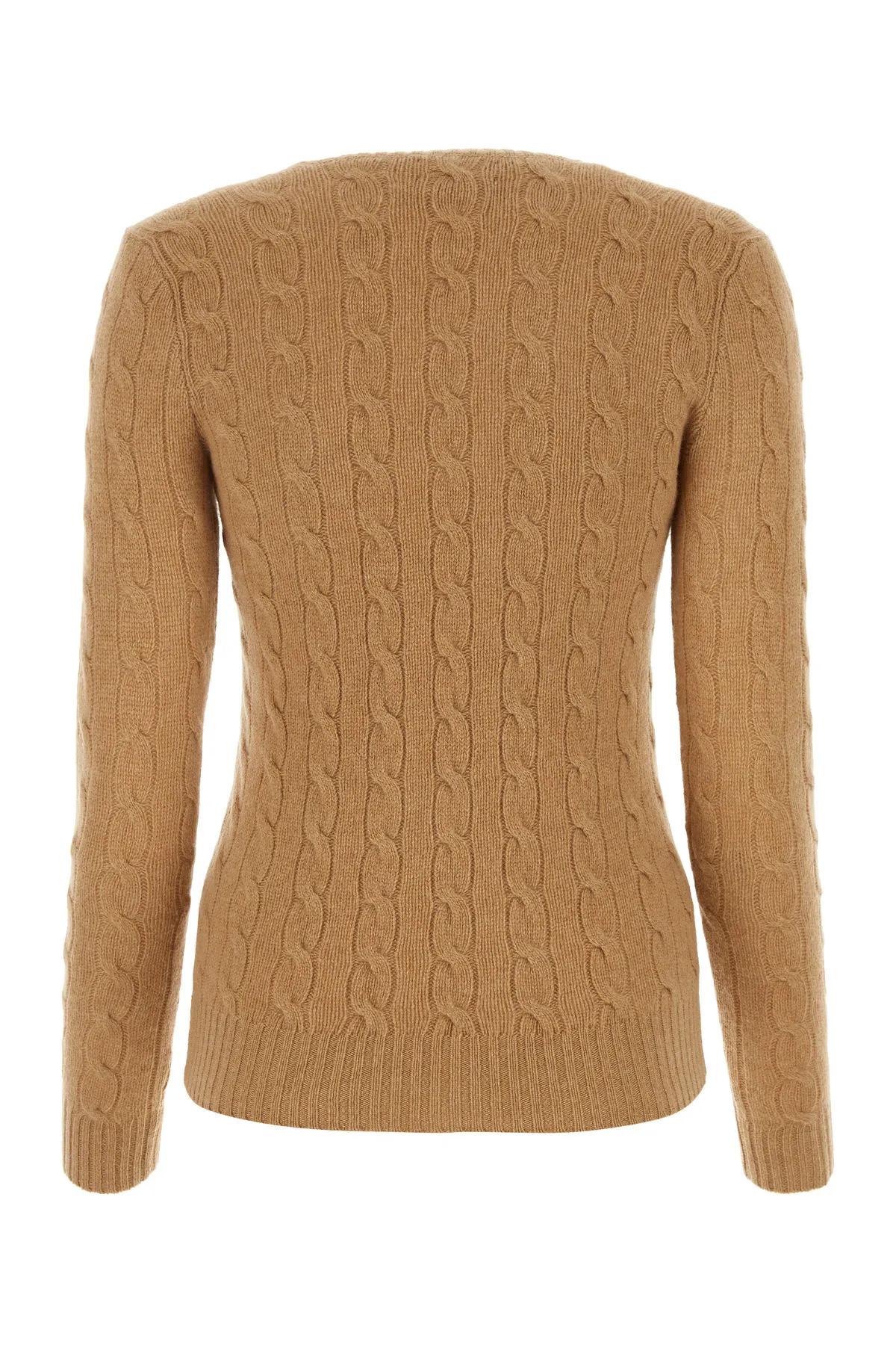 Shop Polo Ralph Lauren Camel Wool Blend Sweater In Collection Camel Melange