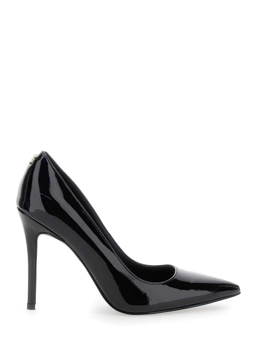 Shop Pinko Juliette Stiletto Pumps With Logo Detail In Patent Leather Woman In Black