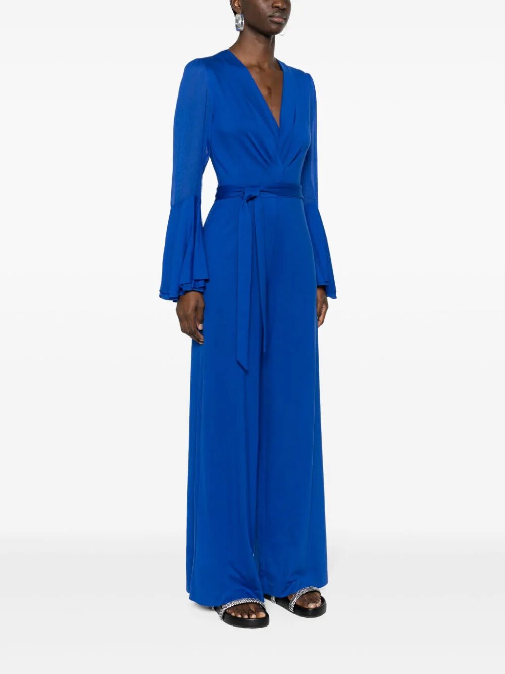 Shop Diane Von Furstenberg Shing Jumpsuit In Sapphire Blue