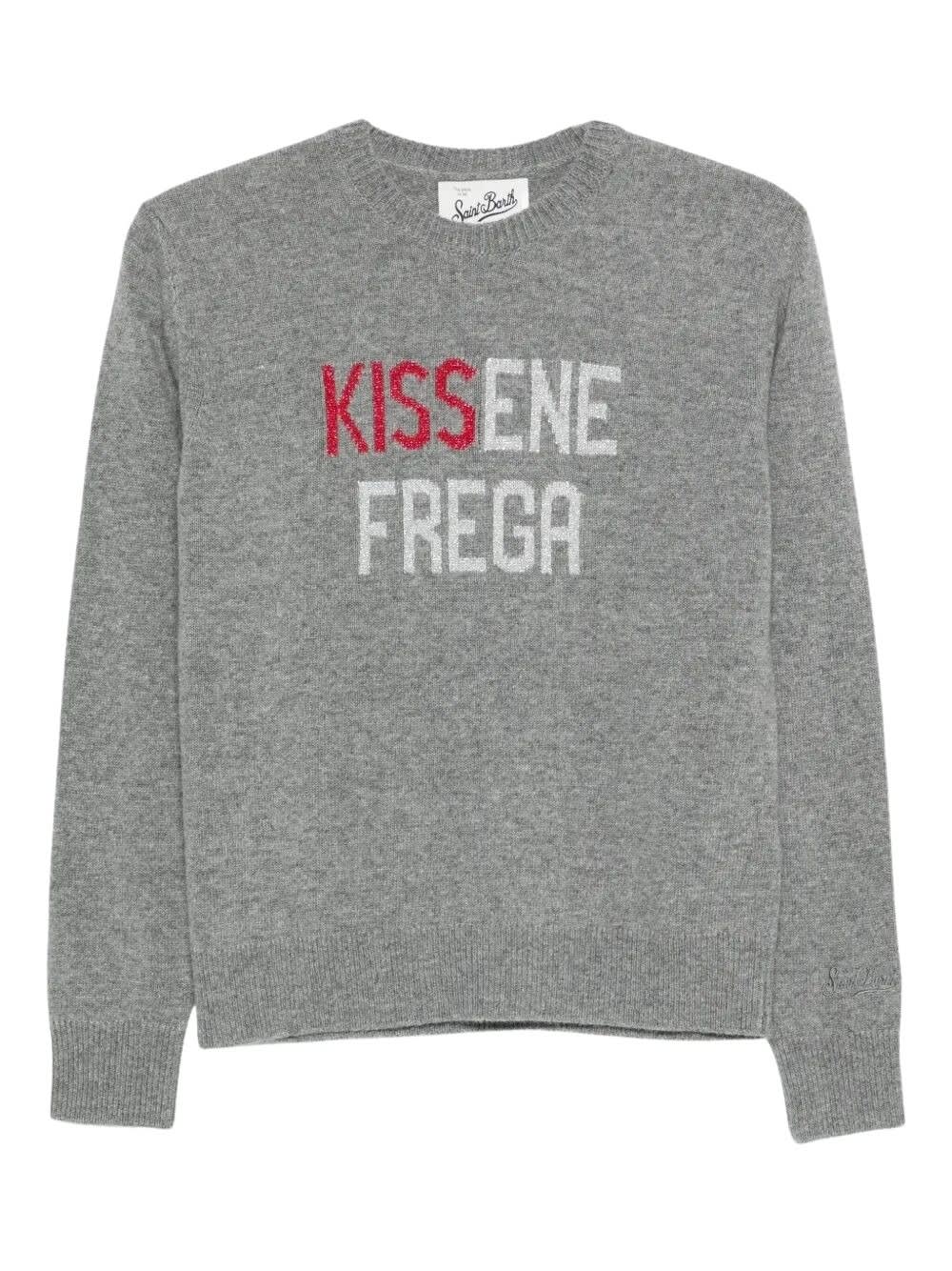 Mc2 Saint Barth Kissene Frega Lettering Jumper In Metallic