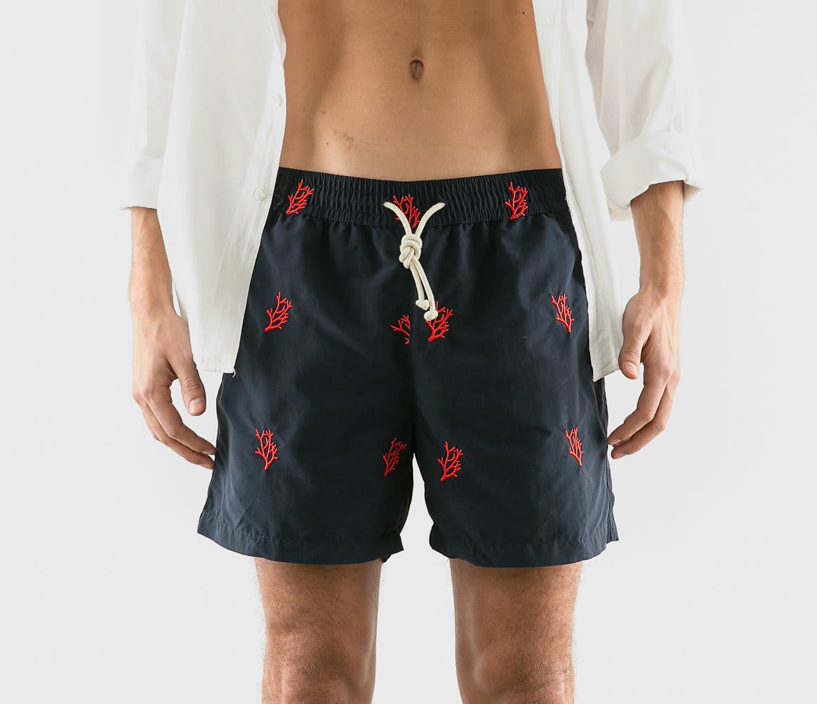 Shop Ripa Ripa Positano Embroidered Swim Shorts
