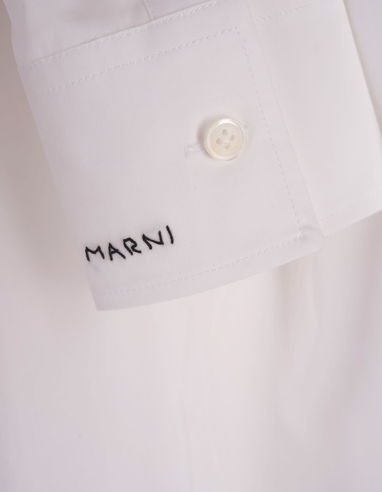 Shop Marni White Cotton Poplin Shirt