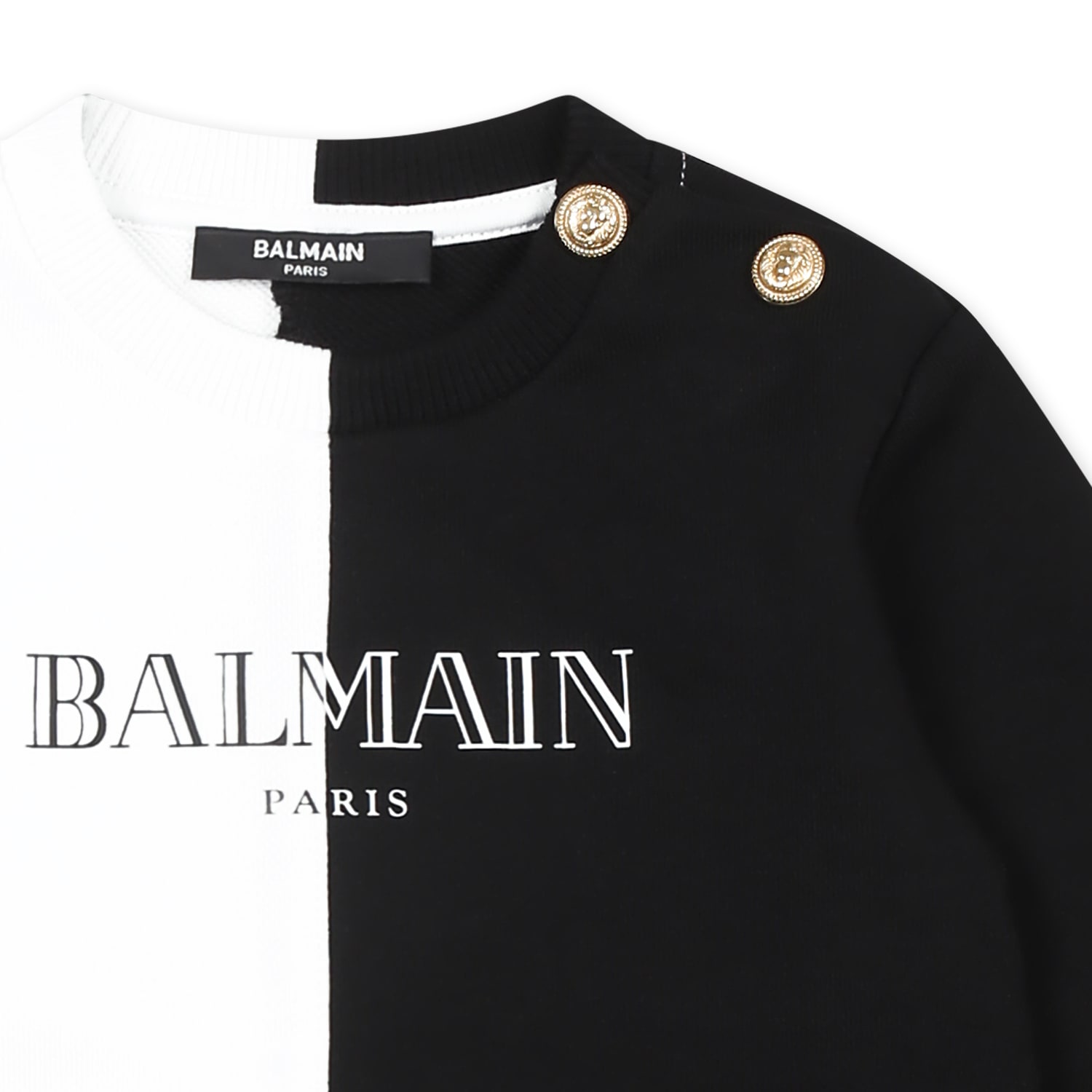 Shop Balmain Multicolor Sweatshirt For Babykids With Logo