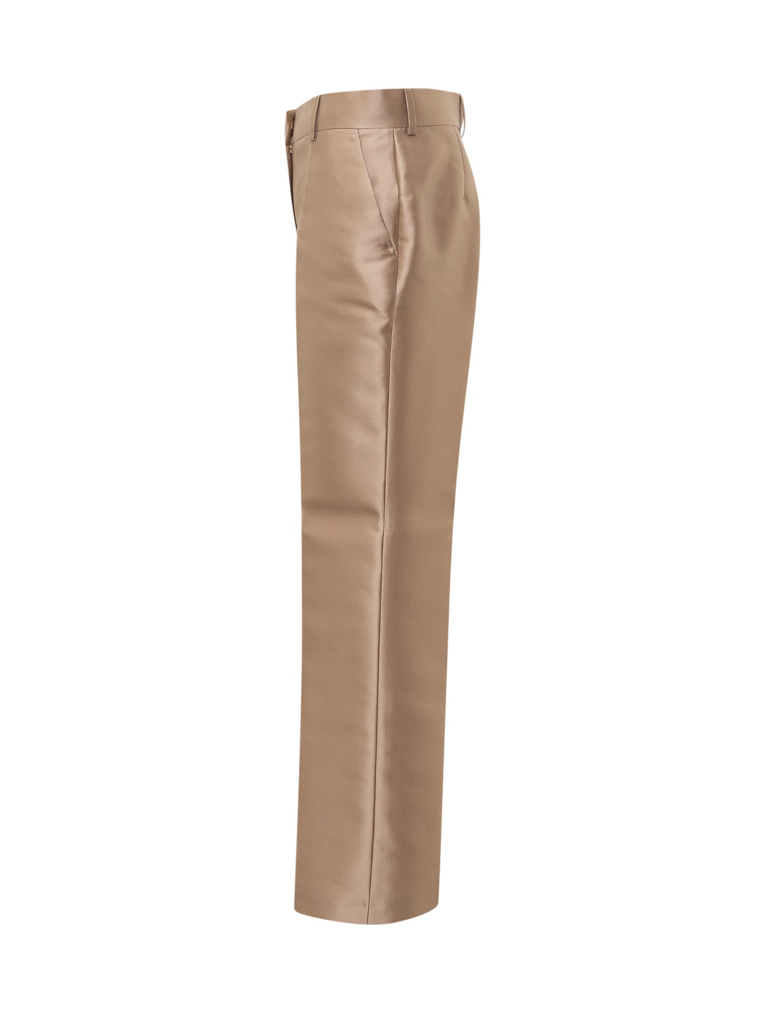 Shop Alberta Ferretti Mikado Trousers In Beige