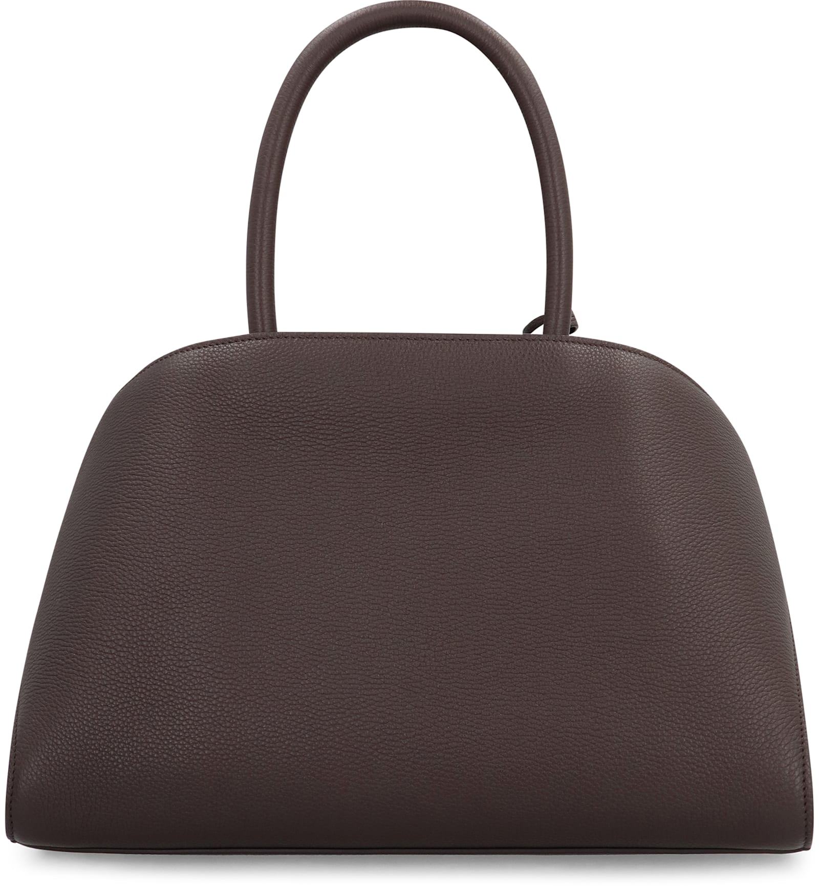 Ferragamo Gancini Clasp Leather Tote Bag In Brown