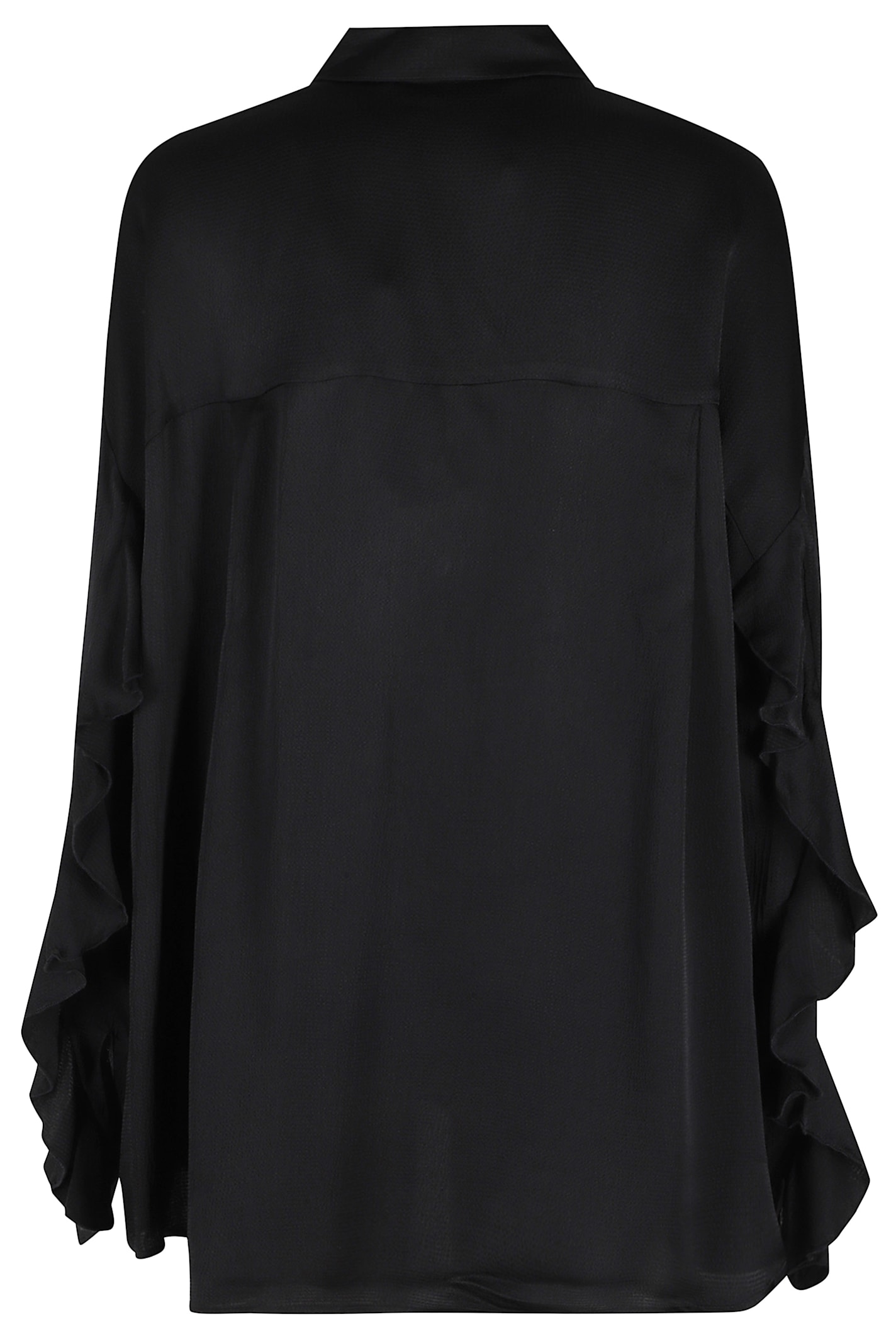 Essentiel Antwerp Oversized Ruffle Shirt In Black