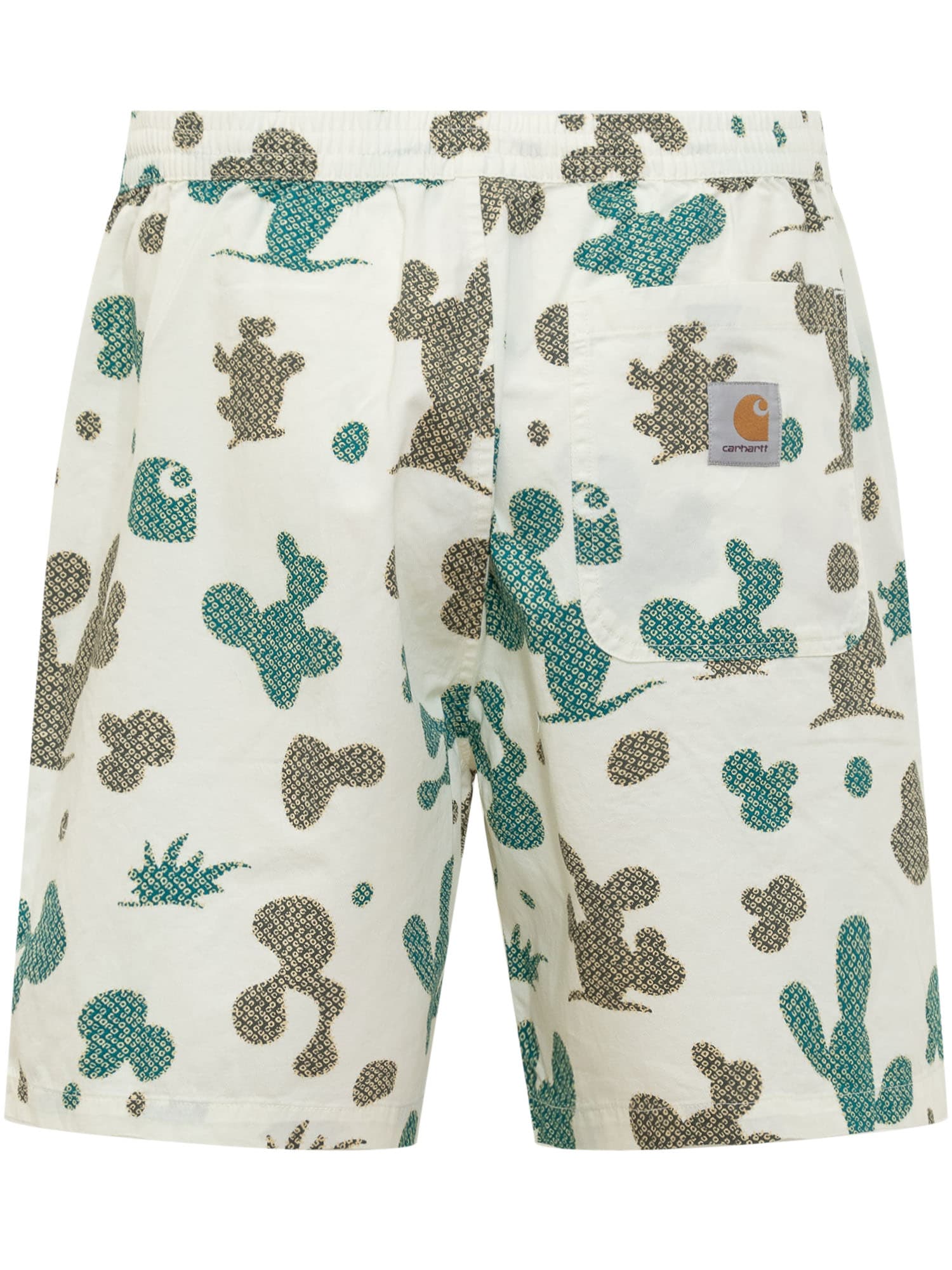 Shop Carhartt Shorts With Cactus Print In Panna