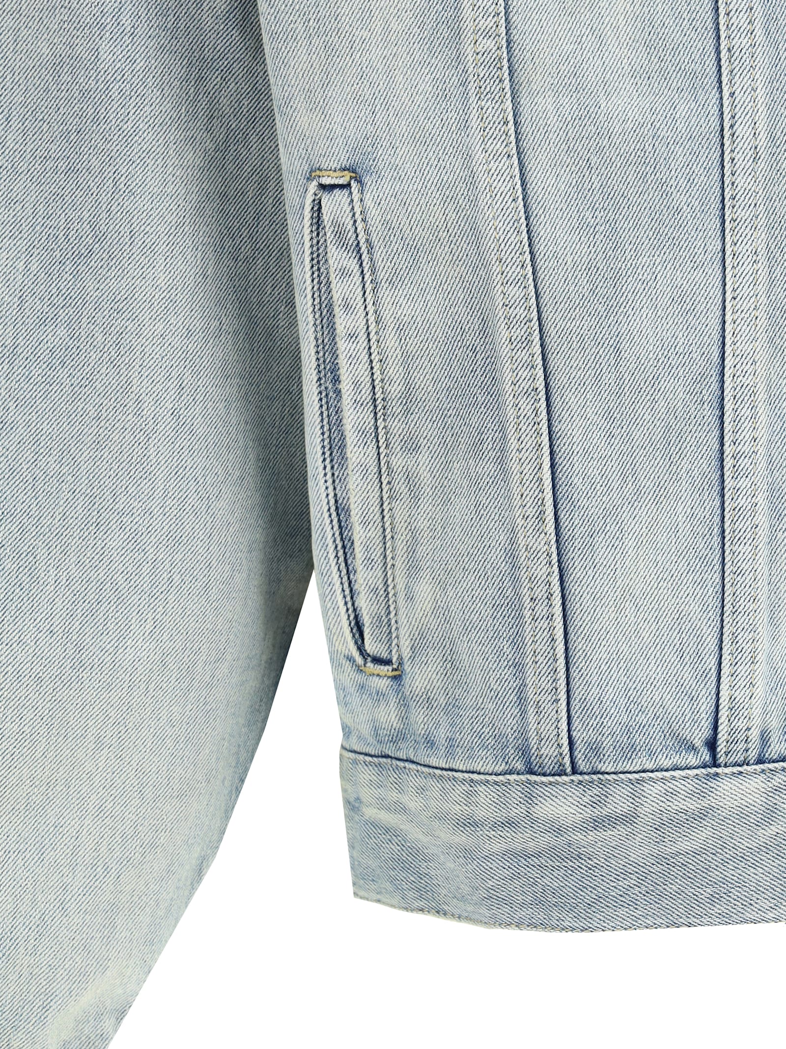 Saint Laurent Structured Denim Trucker Jacket With Pockets
