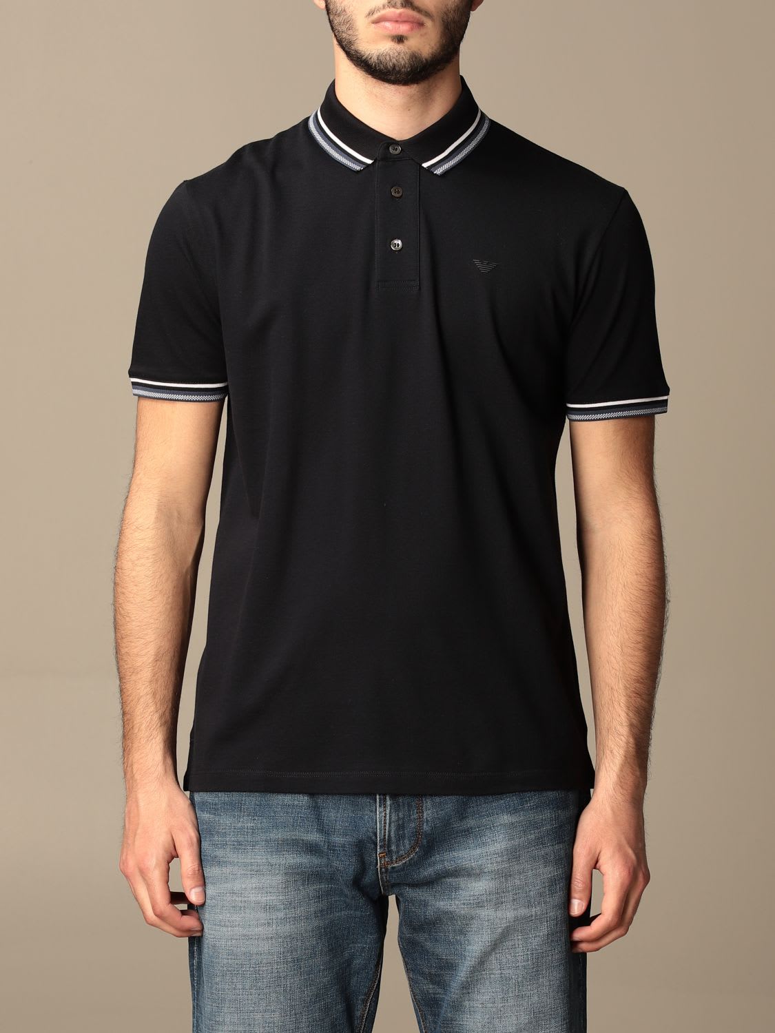 EMPORIO ARMANI POLO SHIRT IN COTTON WITH LOGO,3K1FL8 1JTKZ 0920