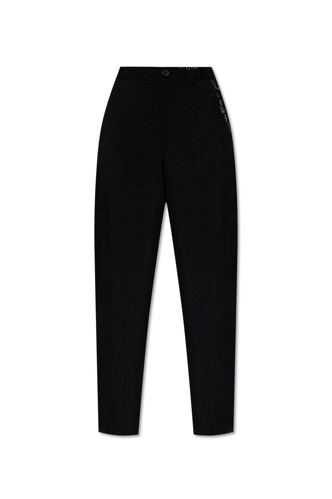 Shop Marni High-waist Straight-leg Trousers In Black