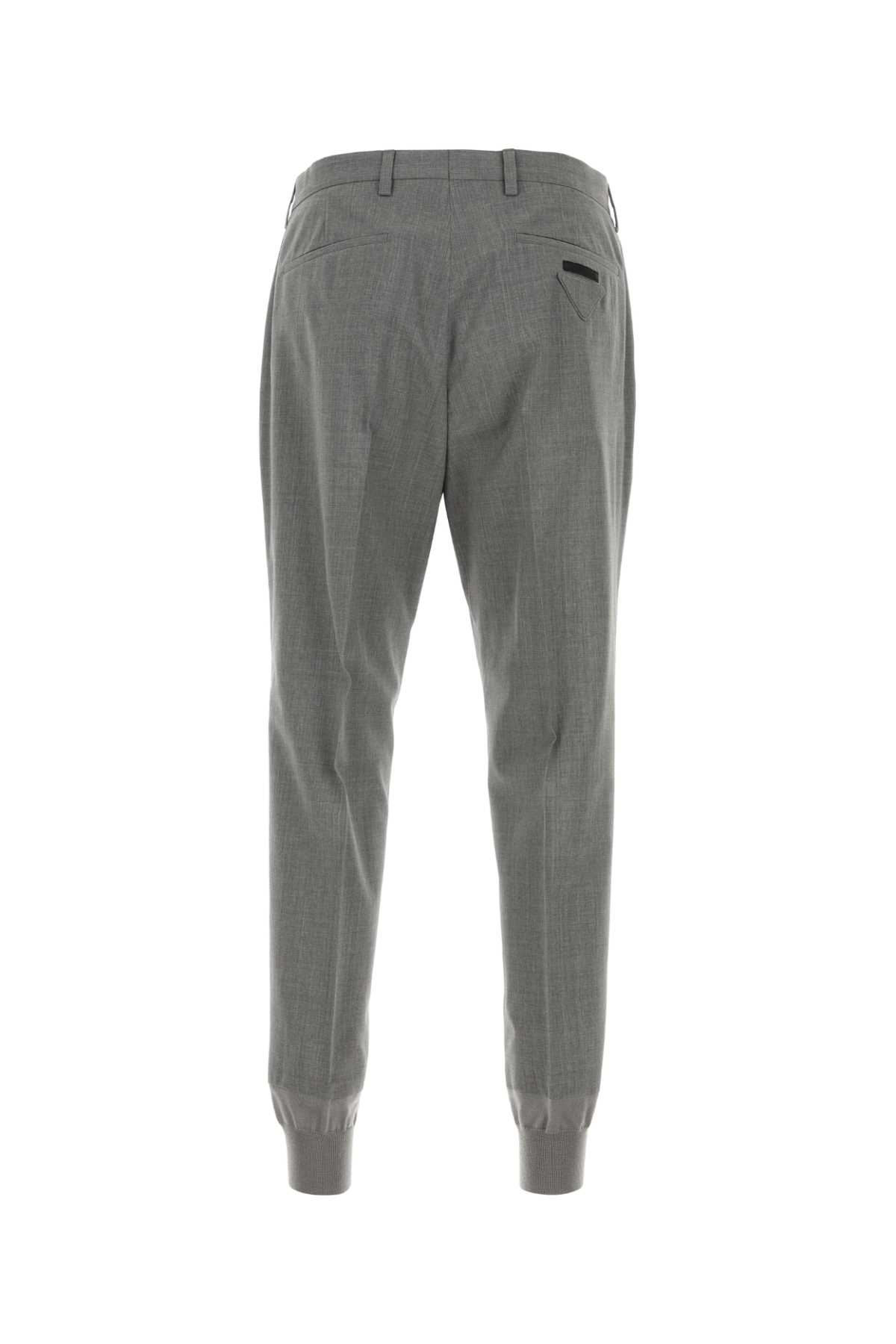 Prada Grey Wool Trouser In Gray
