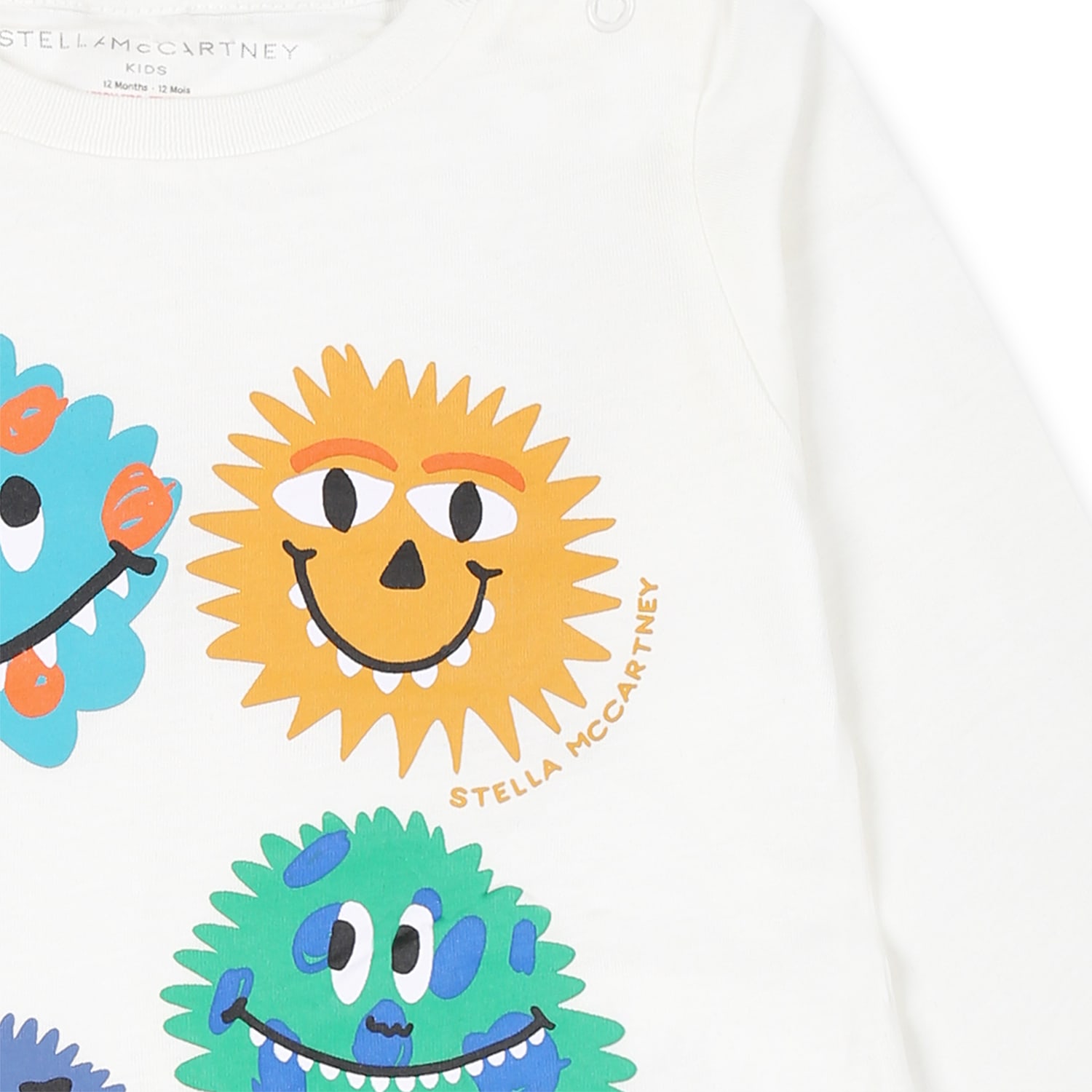 Stella Mccartney White T-shirt For Baby Boy With Monsters In White