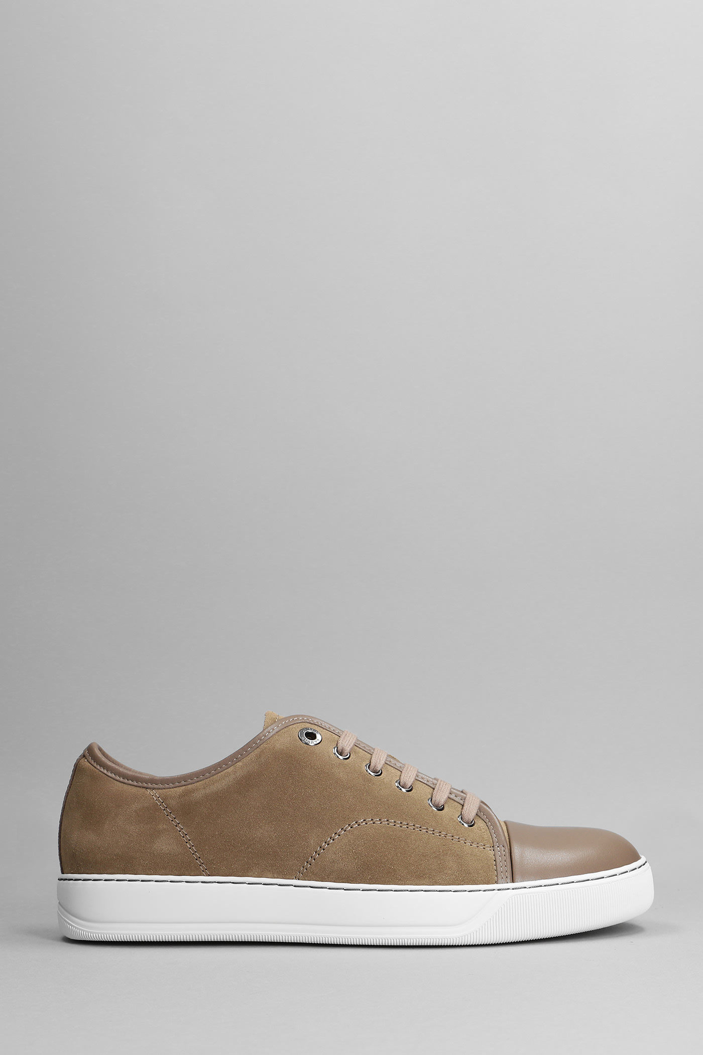 Lanvin Dbb1 Sneakers In Beige Suede And Leather