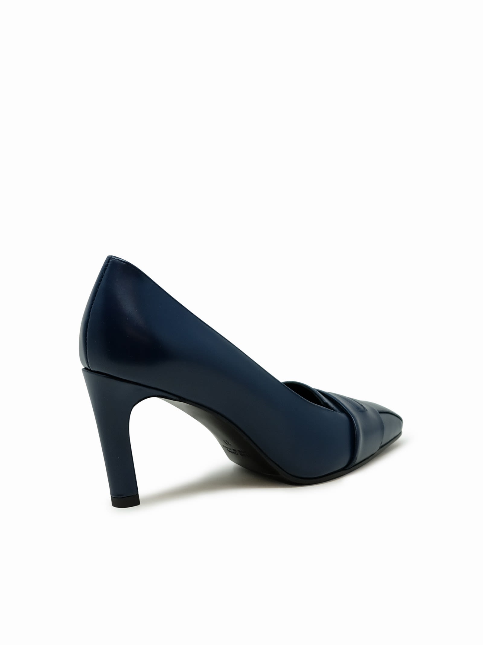 Lella Baldi Lt2473sb Laredo Navy Leather Pumps In Bordeaux