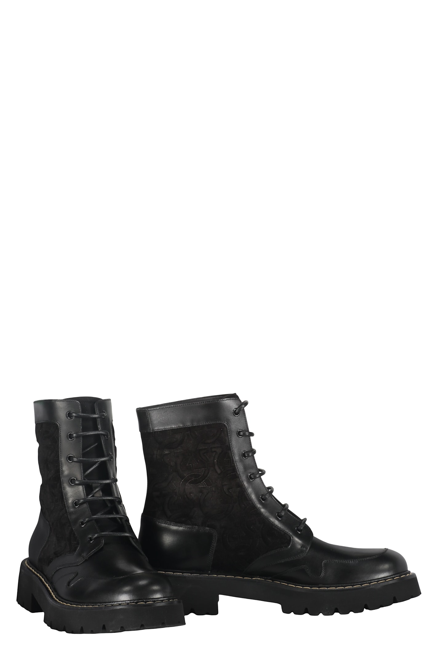 Ferragamo Lace-up Ankle Boots In Black