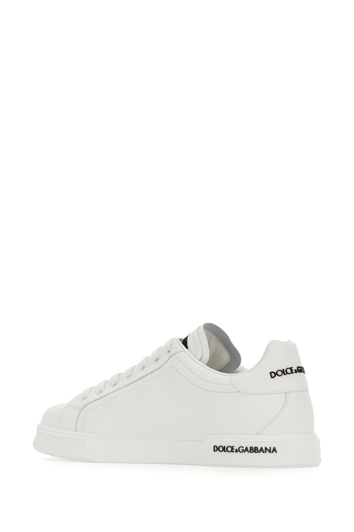 Shop Dolce & Gabbana White Leather Portofino Sneakers In Bianco