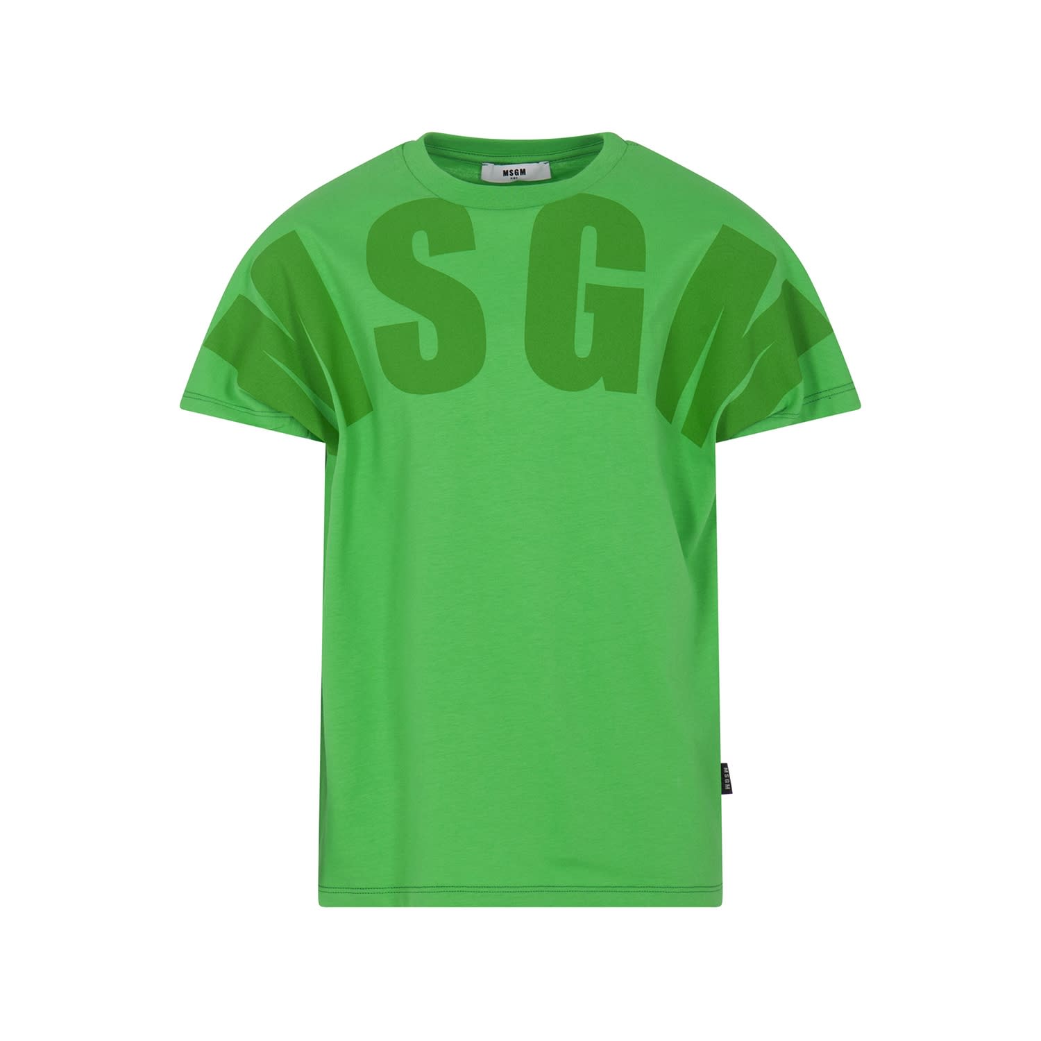 Shop Msgm T-shirt Con Logo In Verde
