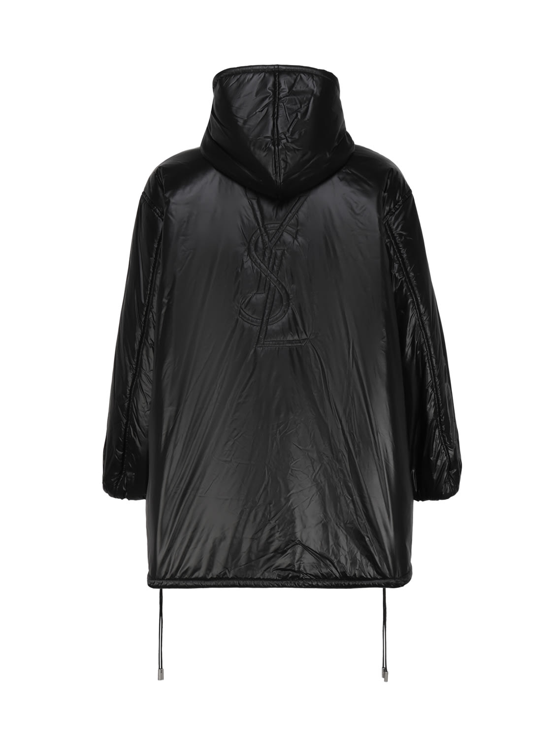 Shop Saint Laurent Cassandre Windbreaker In Nylon In Black