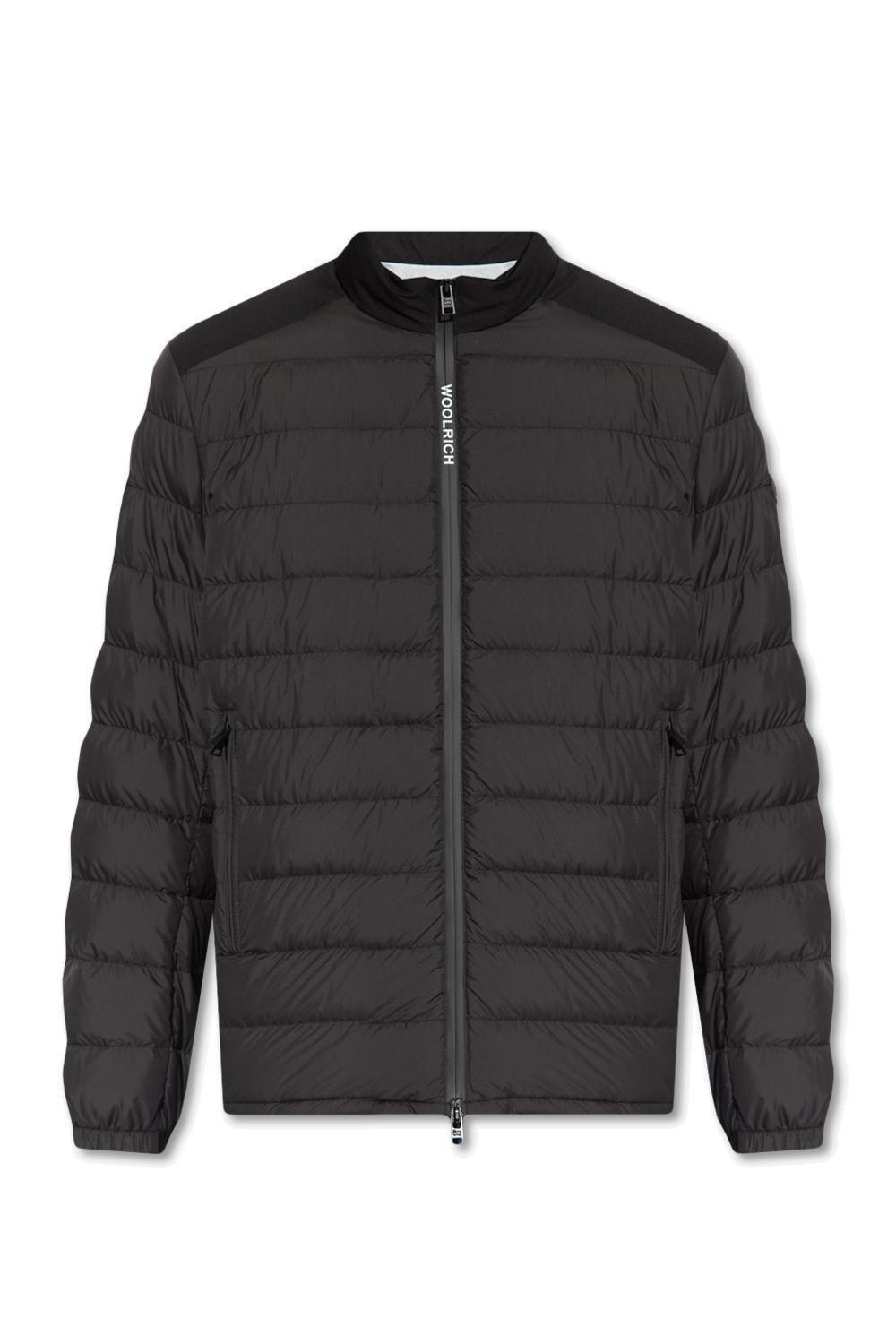 Shop Woolrich Quilted Zipped Down Jacket In Nero