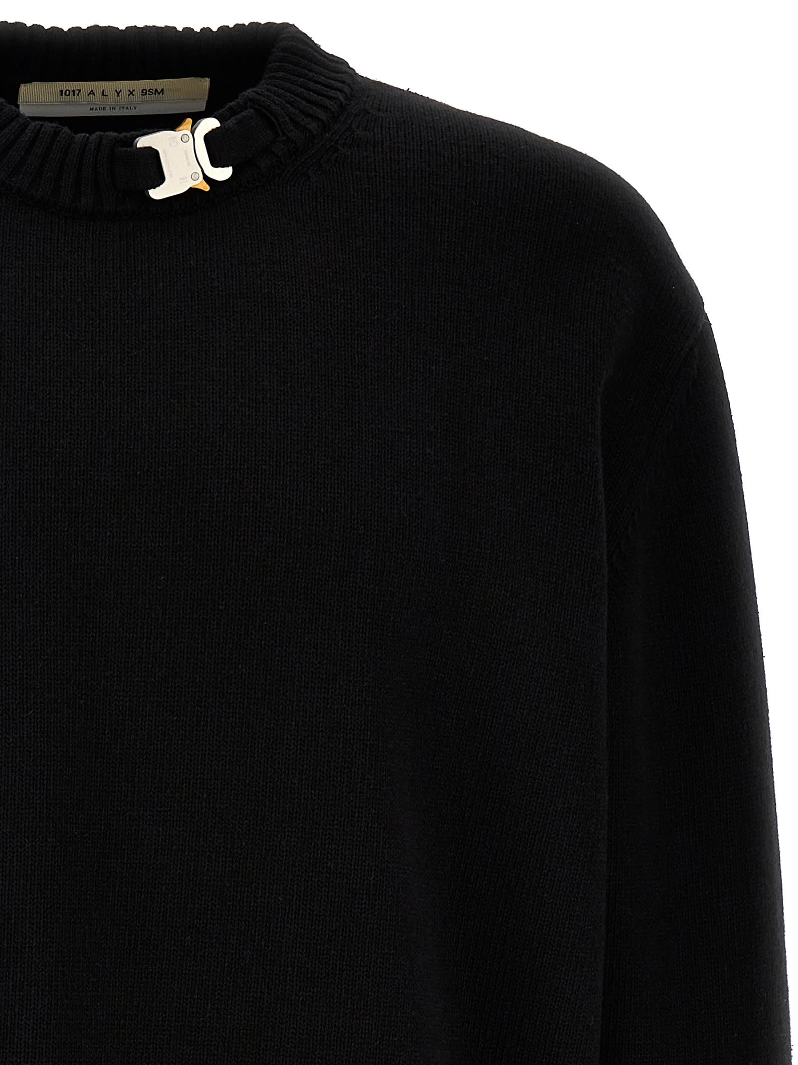 Shop Alyx Buckle Collar Sweater In Black