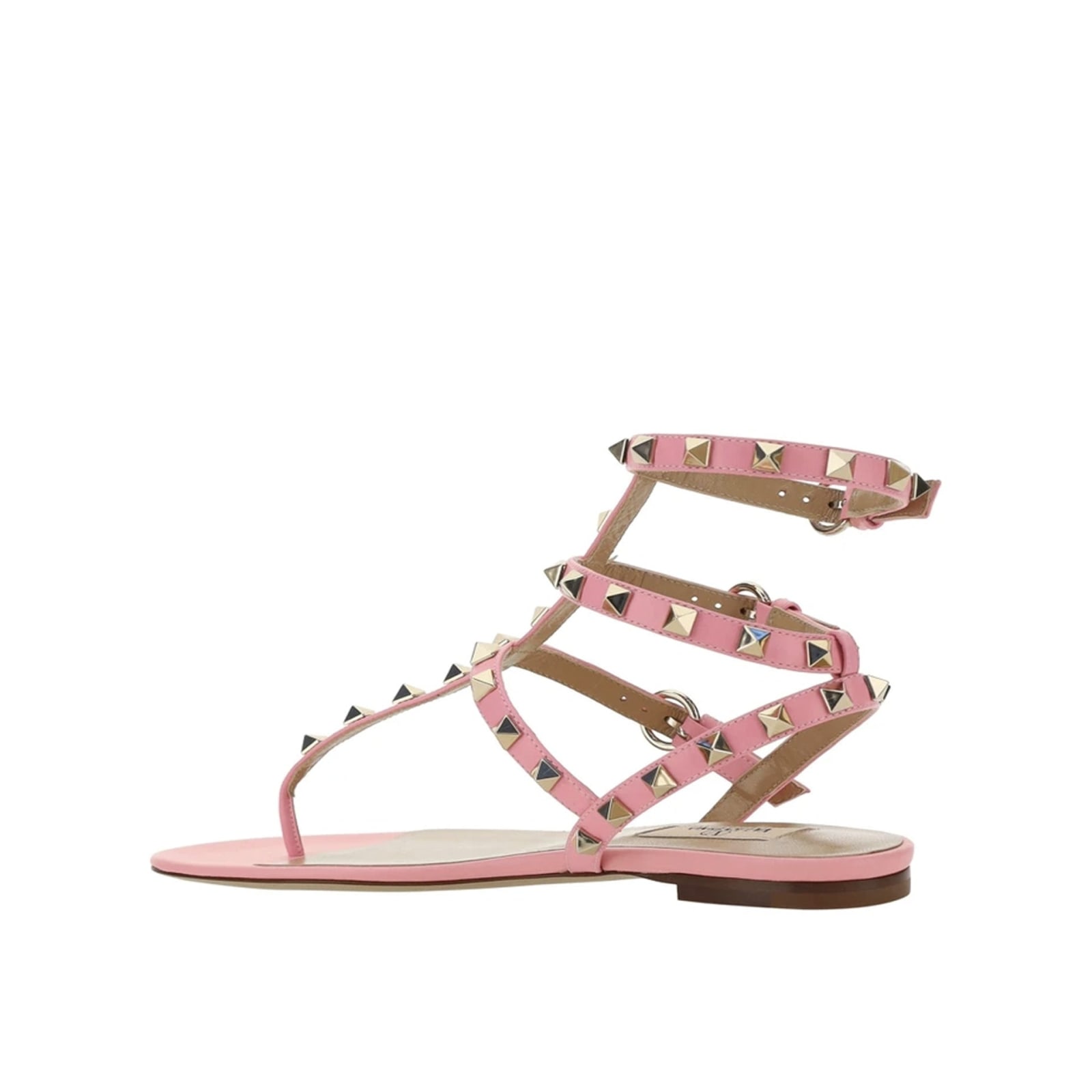 Shop Valentino Garavani Rockstud Flip-flop Sandals In Pink