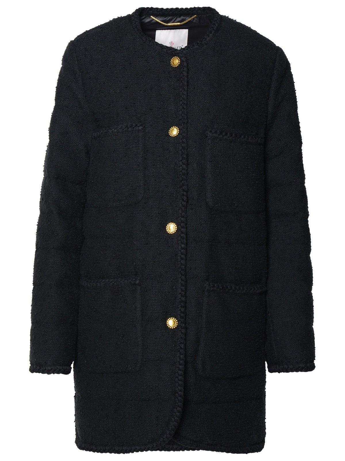 MONCLER BUTTON-UP BRAID DETAILED JACKET