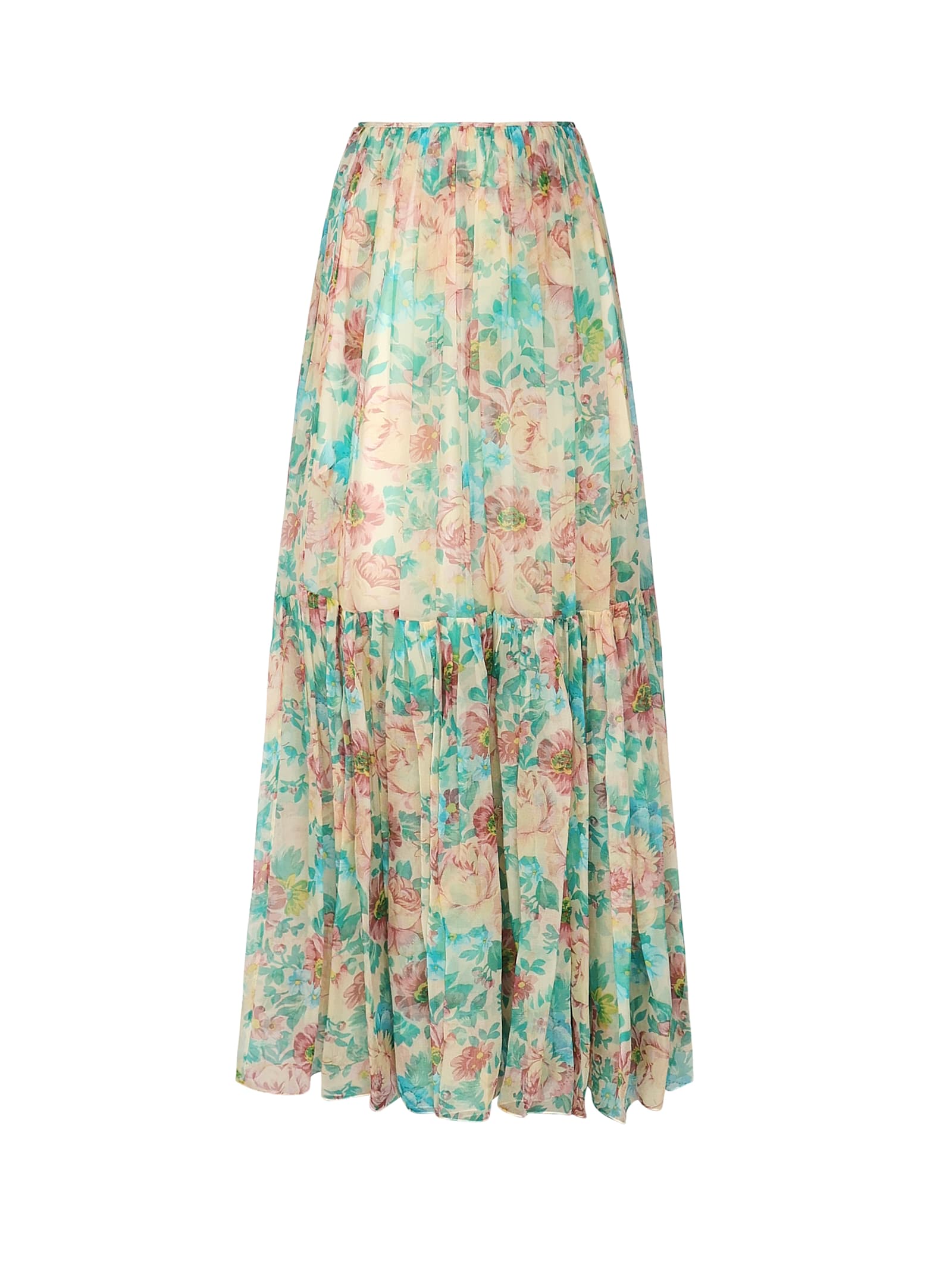 Chloé Silk Gathered Maxi Skirt