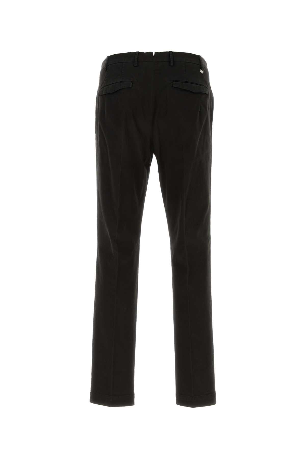 Pt Torino Stretch Cotton Pant With Pockets And Loops In Black