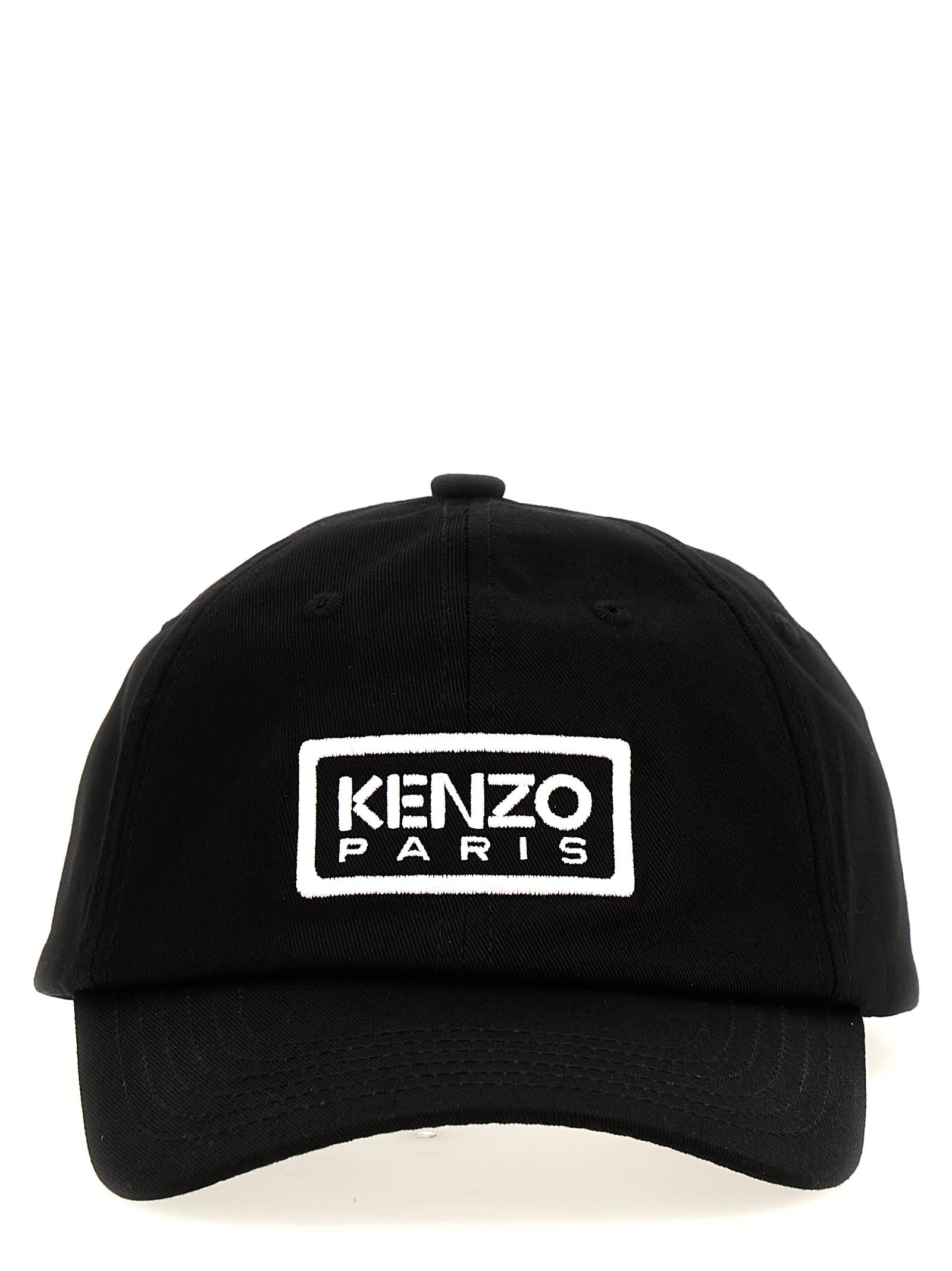 Shop Kenzo Tag Cap In White/black