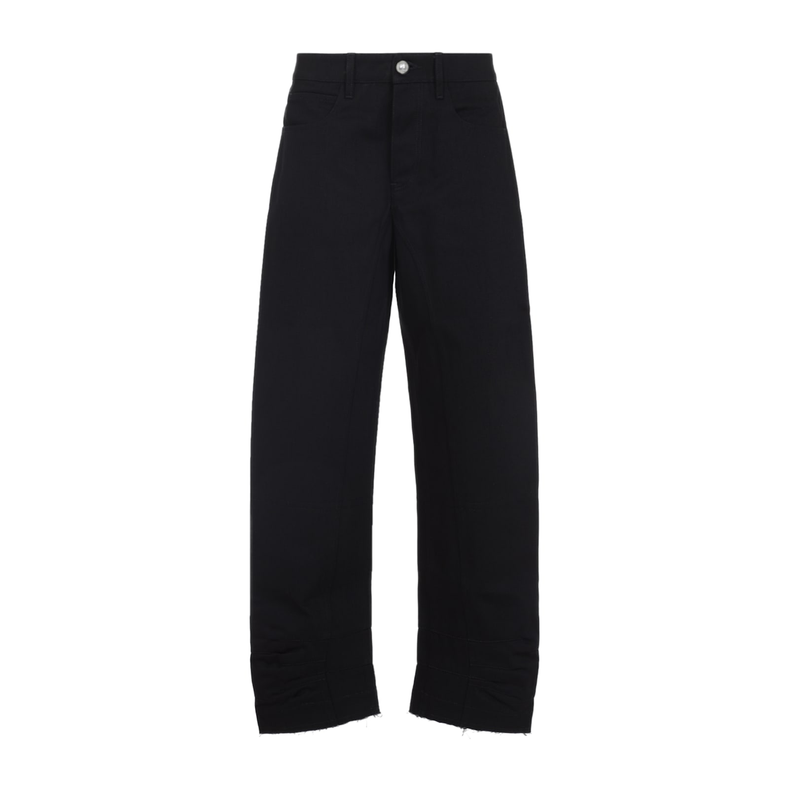 Jil Sander High Waist Wide Leg Trouser In Black