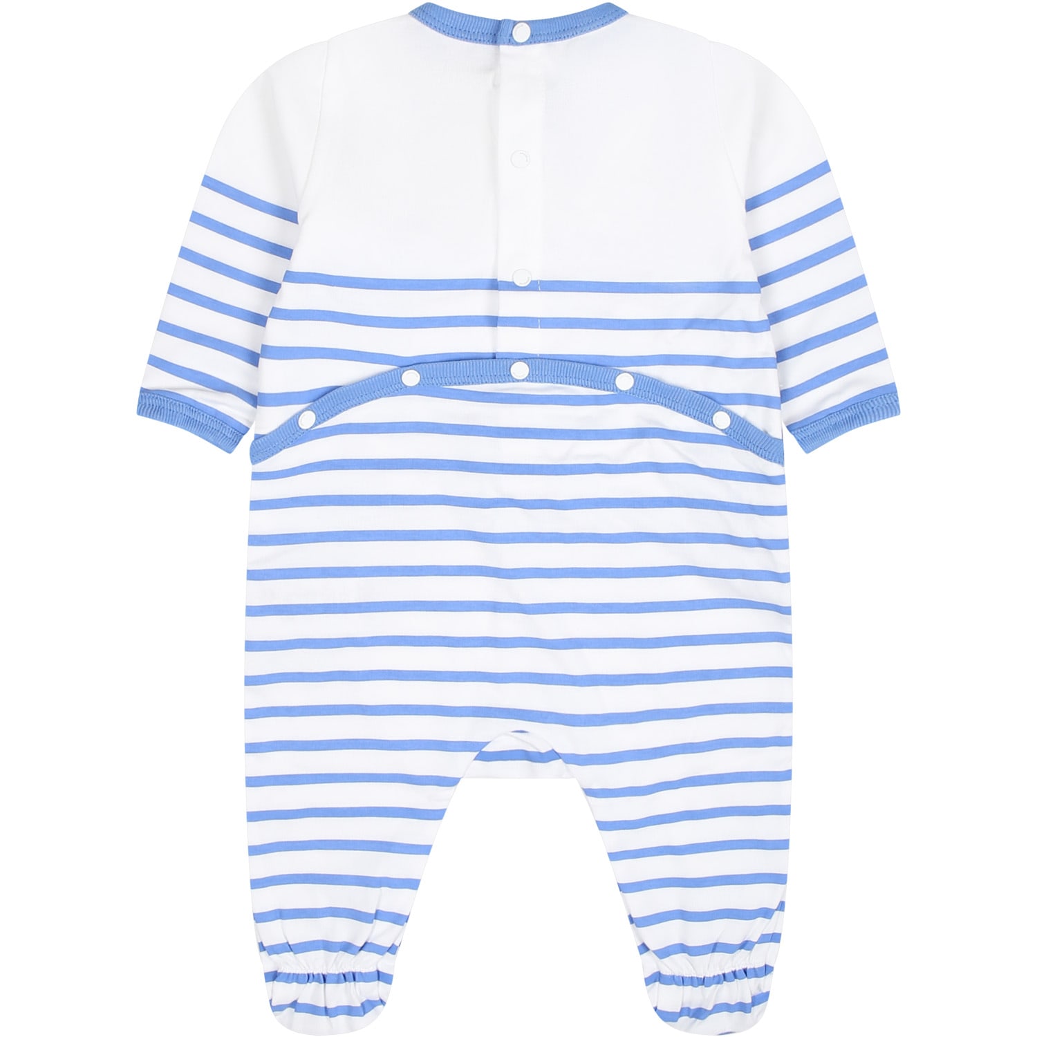 Shop Givenchy Light Blue Set For Baby Boy With Logo Stripes In Azzurro