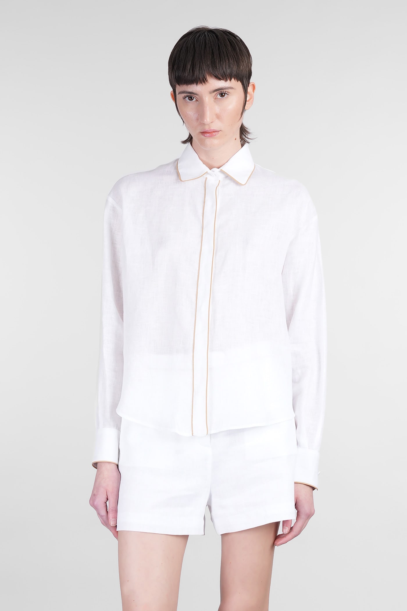Shirt In White Linen