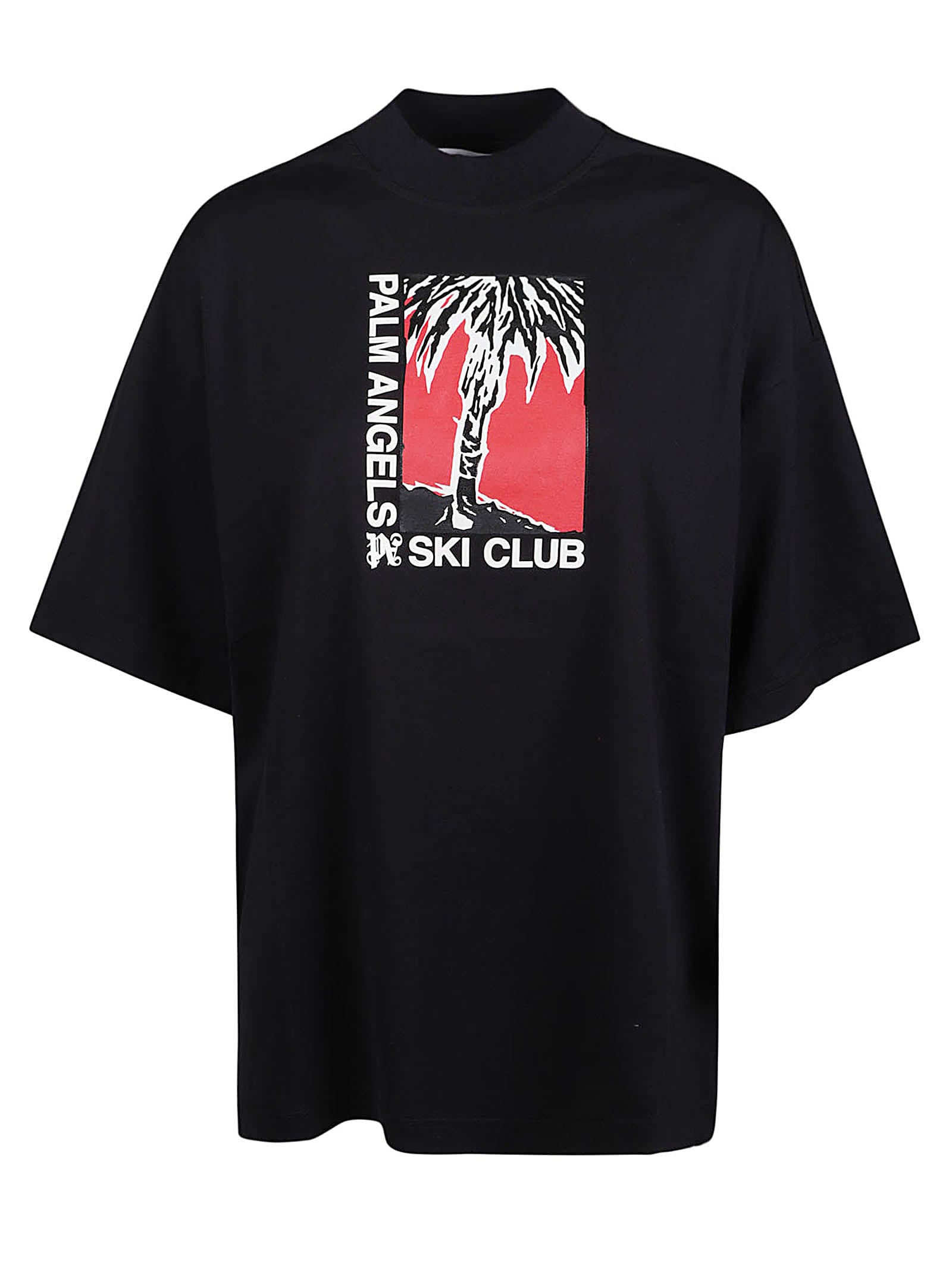 Shop Palm Angels Ski Club Loose T-shirt In Black Whit